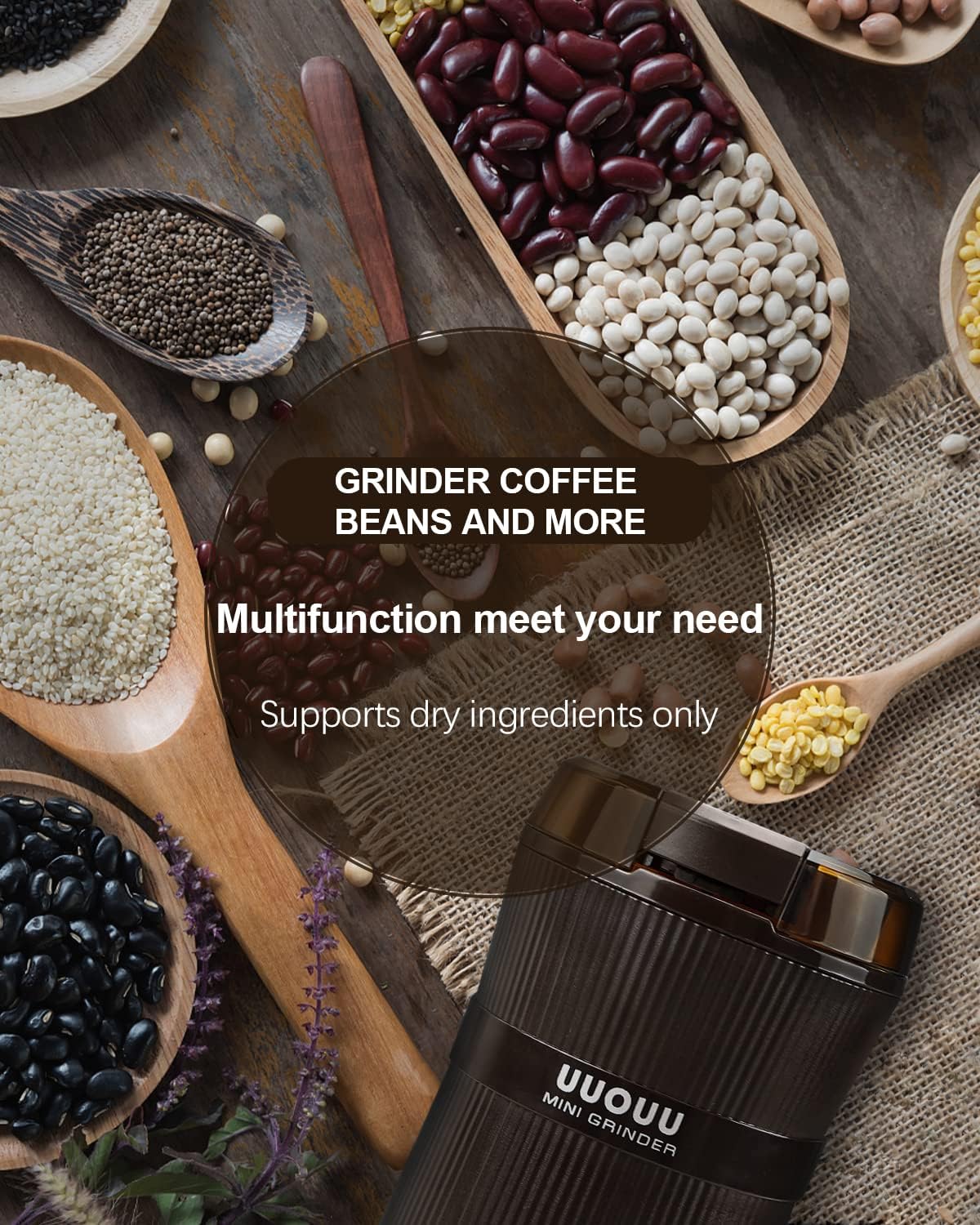Coffee Grinder with Brush - 200W - Image 5