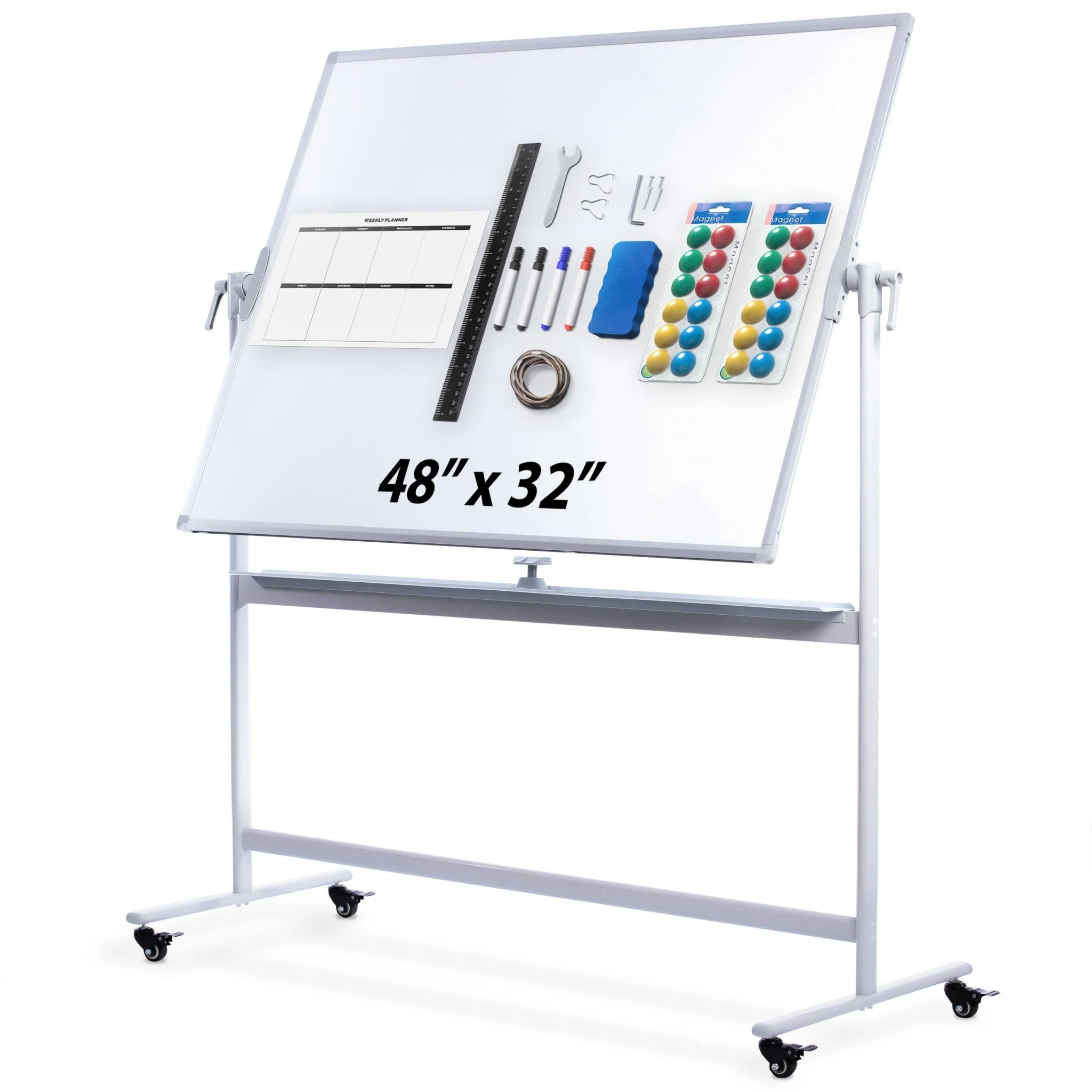 CREATIVE SPACE White Board - Large 32x48 Inch Mobile Magnetic Whiteboard with Stand