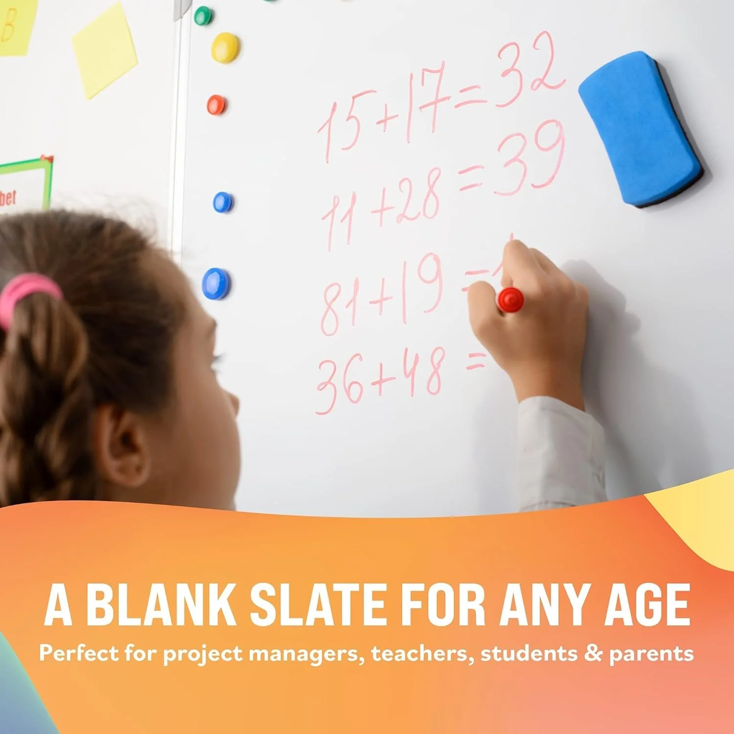 CREATIVE SPACE White Board - Large 32x48 Inch Mobile Magnetic Whiteboard with Stand - Image 3