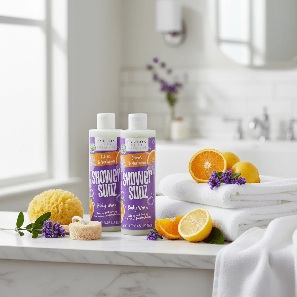 Cyclax Citrus & Verbena Shower Sudz Body Wash 250ml - Image 2