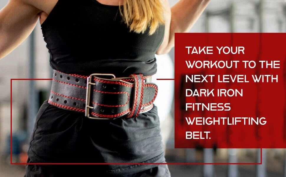Dark Iron Leather Gym Weightlifting Belt - Medium - 29 to 41 inches - Image 3