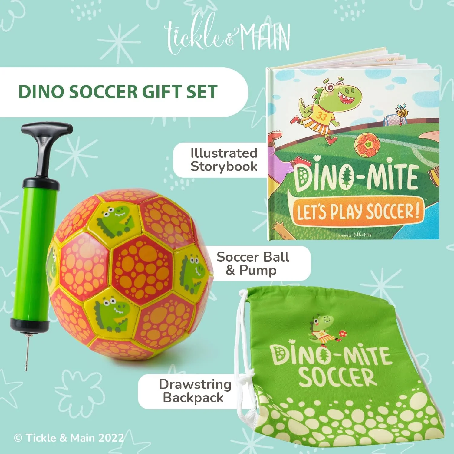 Dino-Mite - Let’s Play Soccer Gift Set - Book, Ball. Pump, Bag inc - Image 2