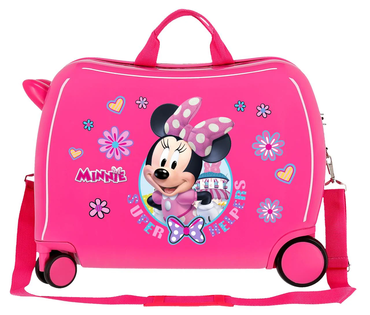 Disney Pink Ride on Kids Suitcase - Minnie Mouse Super Helper - Image 2