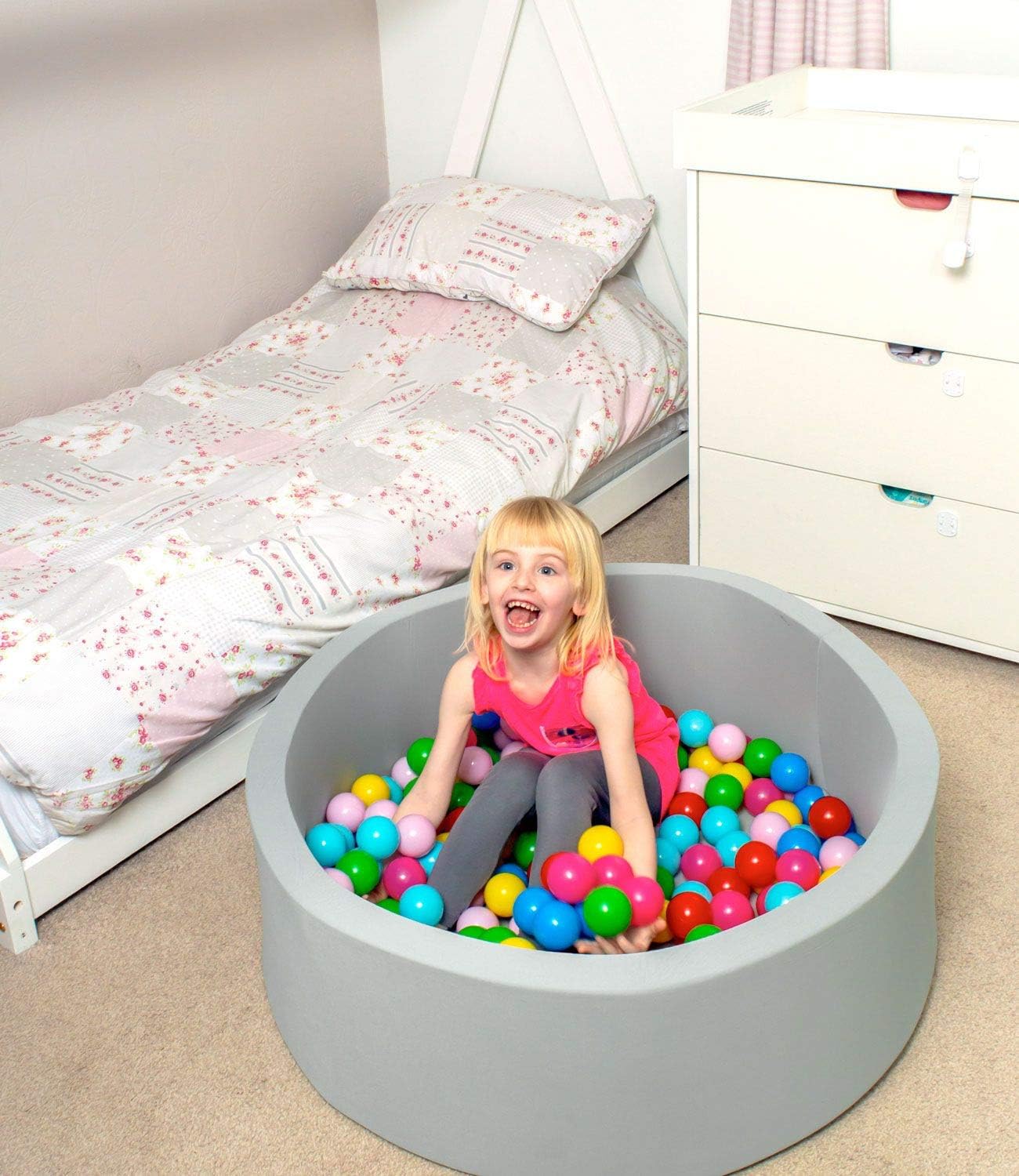 DIVCHI Kids Foam Ball Pit for Children/Toddlers - 90x30cm (Grey) - Image 2