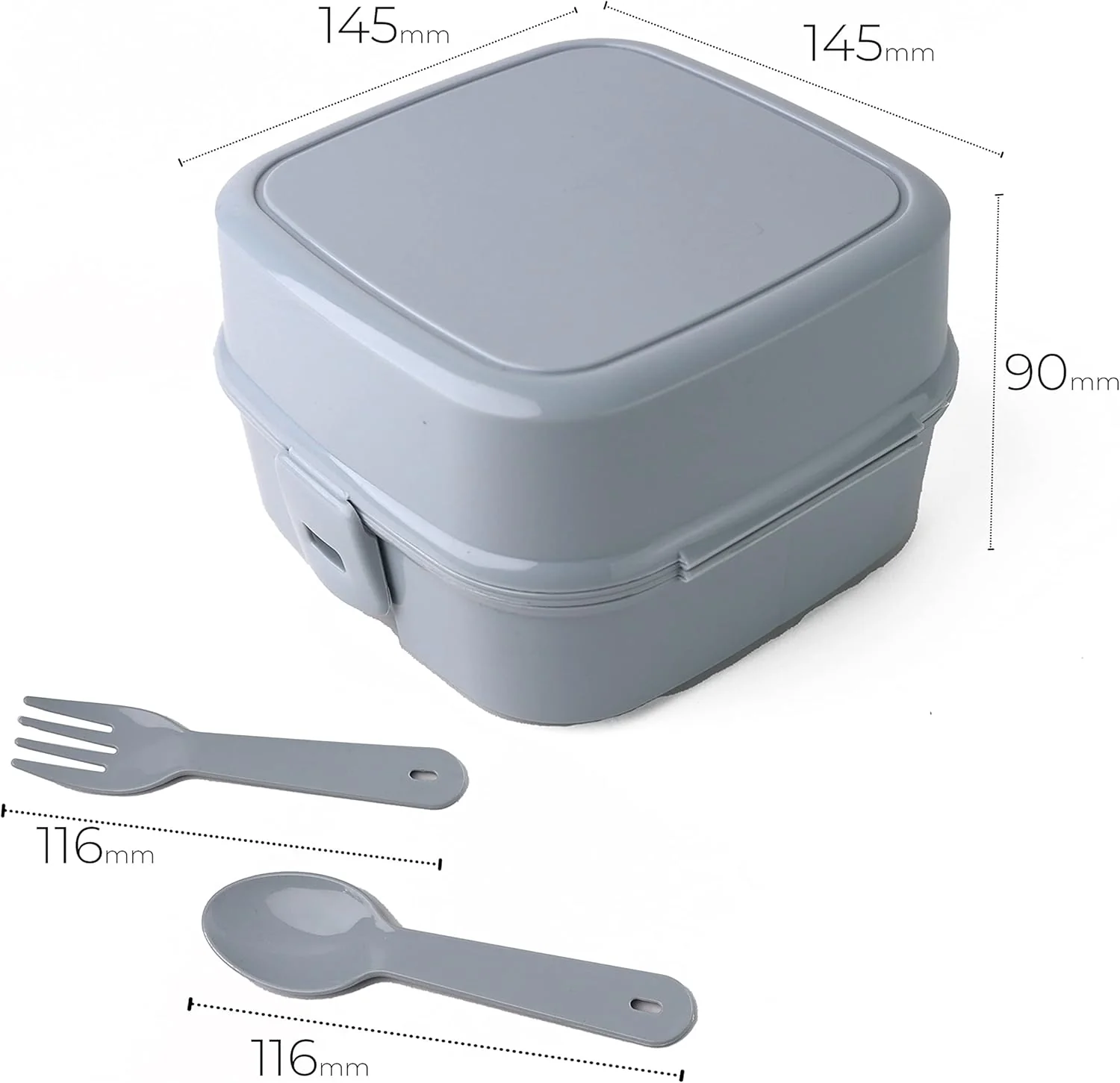 DIVCHI Portable Lunch Box for Kids & Adult (Light Grey) - Image 3