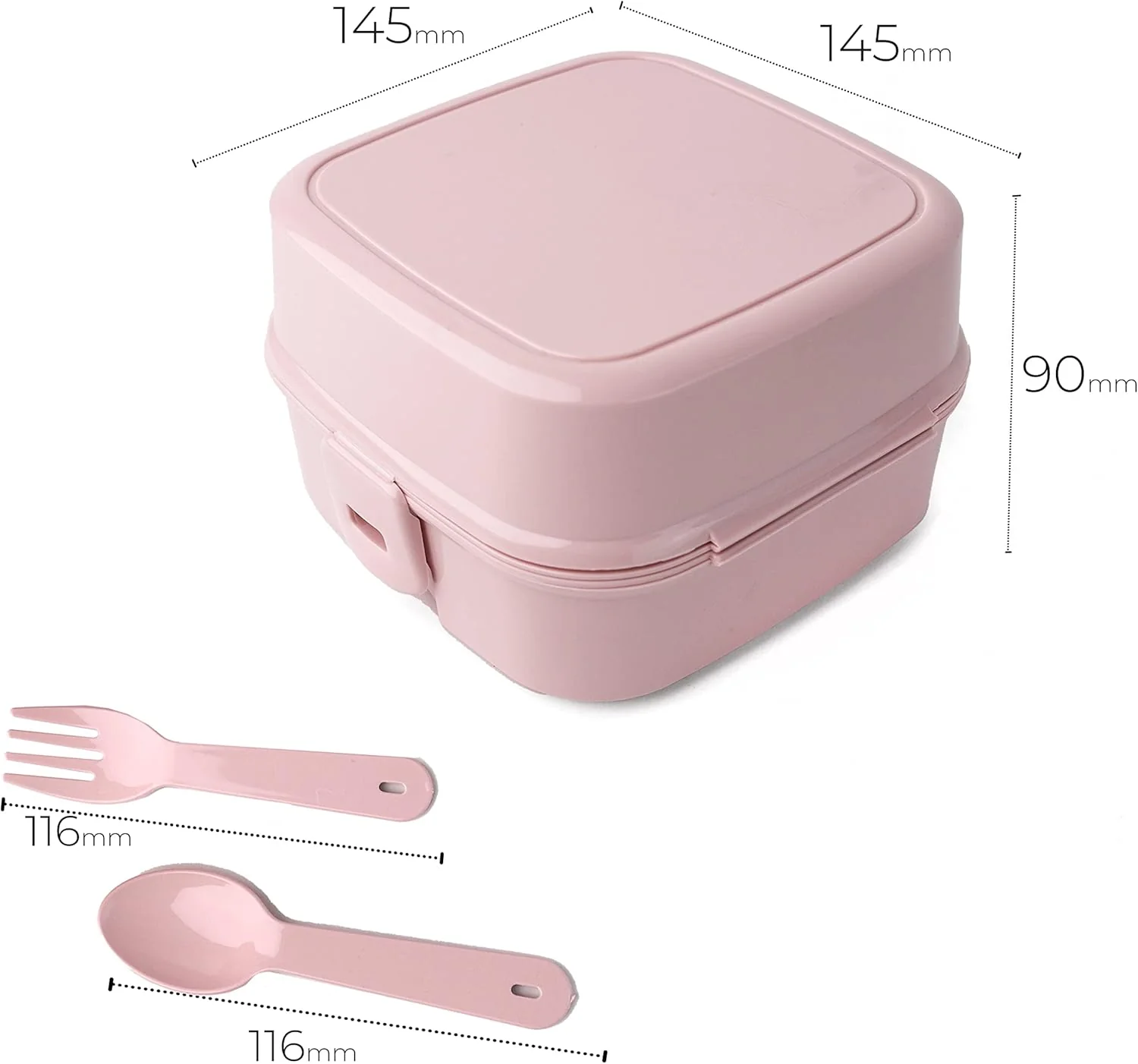 DIVCHI Portable Lunch Box for Kids & Adults (Light Pink) - Image 4