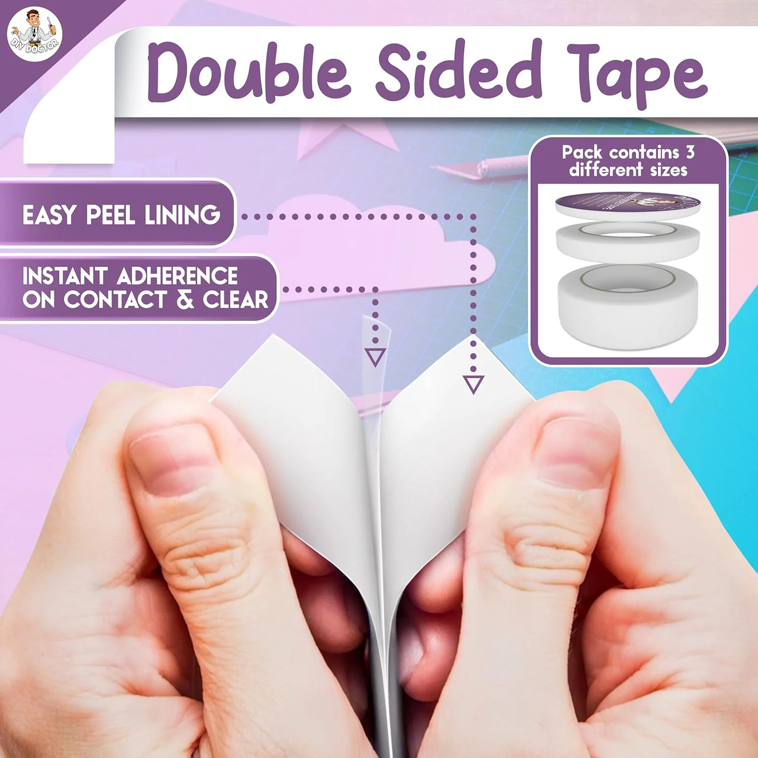 DIY Doctor Double Sided Sticky Tape - 9 Rolls X 28metres - Image 8