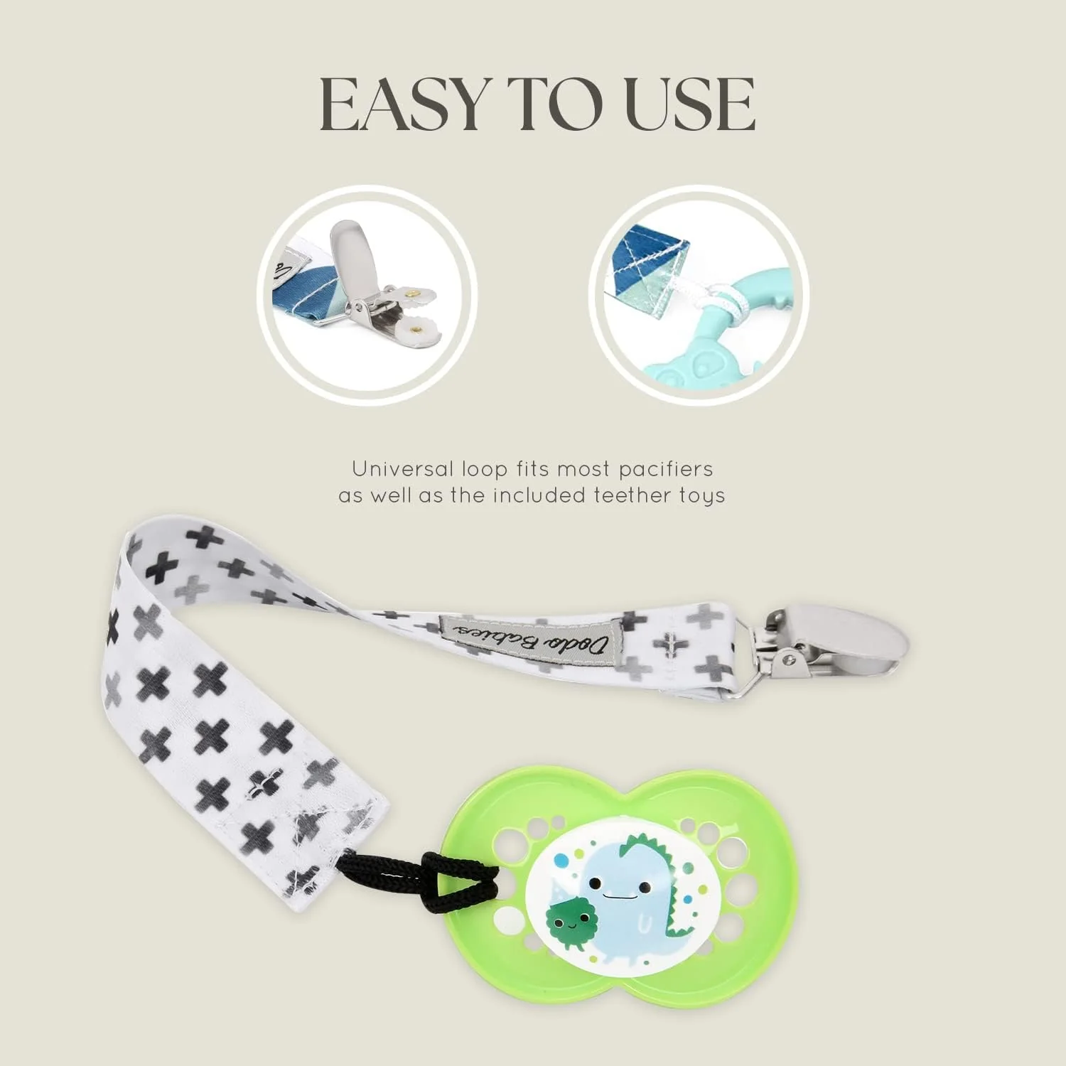 Dodo Babies Teething Toy & Pacifier Clip Set - Baby Shower Gift Set - Image 4
