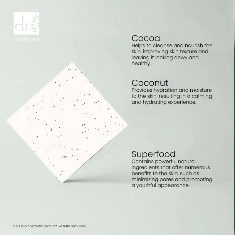 Dr Botanicals Cocoa & Coconut Superfood Facial Cleansing Bar - 100g - Image 4