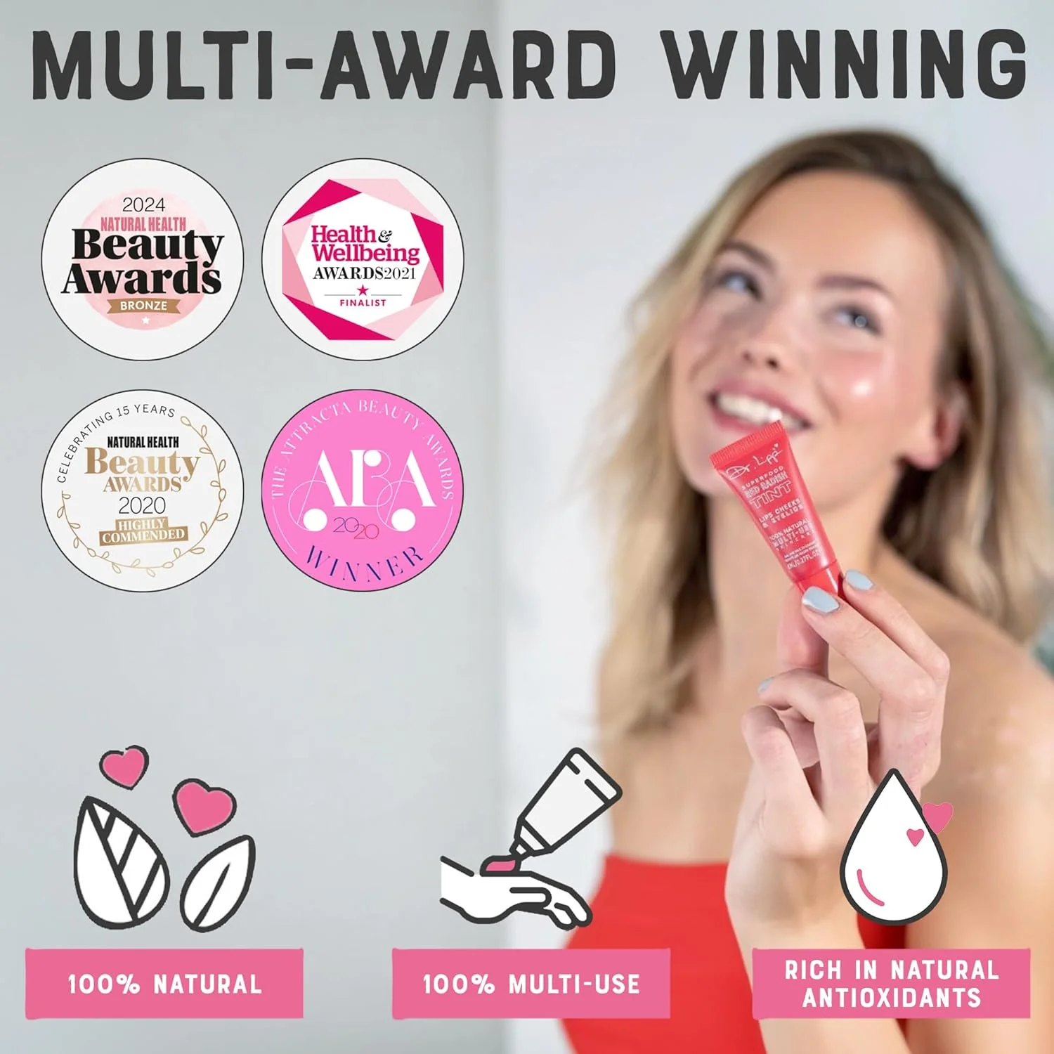 DR.LIPP Superfood Red Radish Tint - 4-In-ONE (Lip, Cheek & Eye) - Image 3