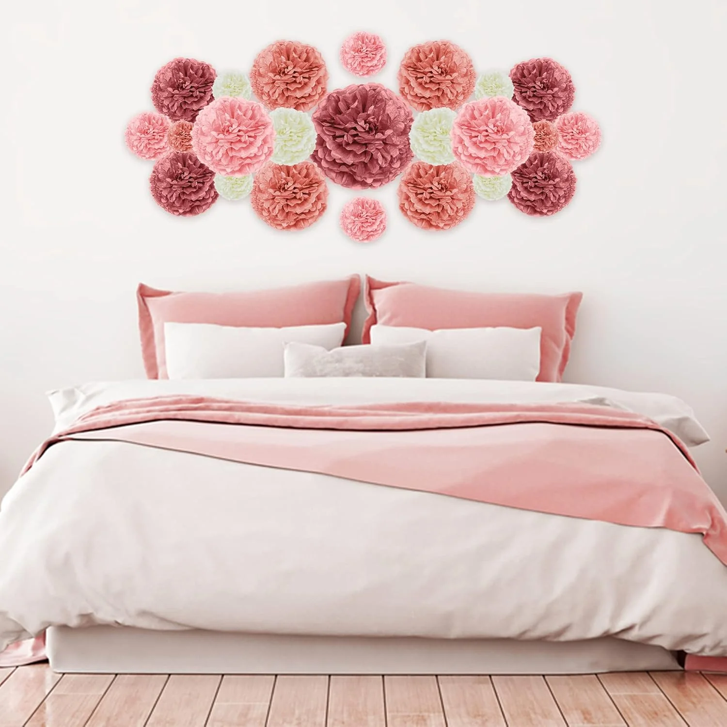 EpiqueOne 20 Piece Colourful Tissue Paper Pom Pom Wall Decorations - Image 3