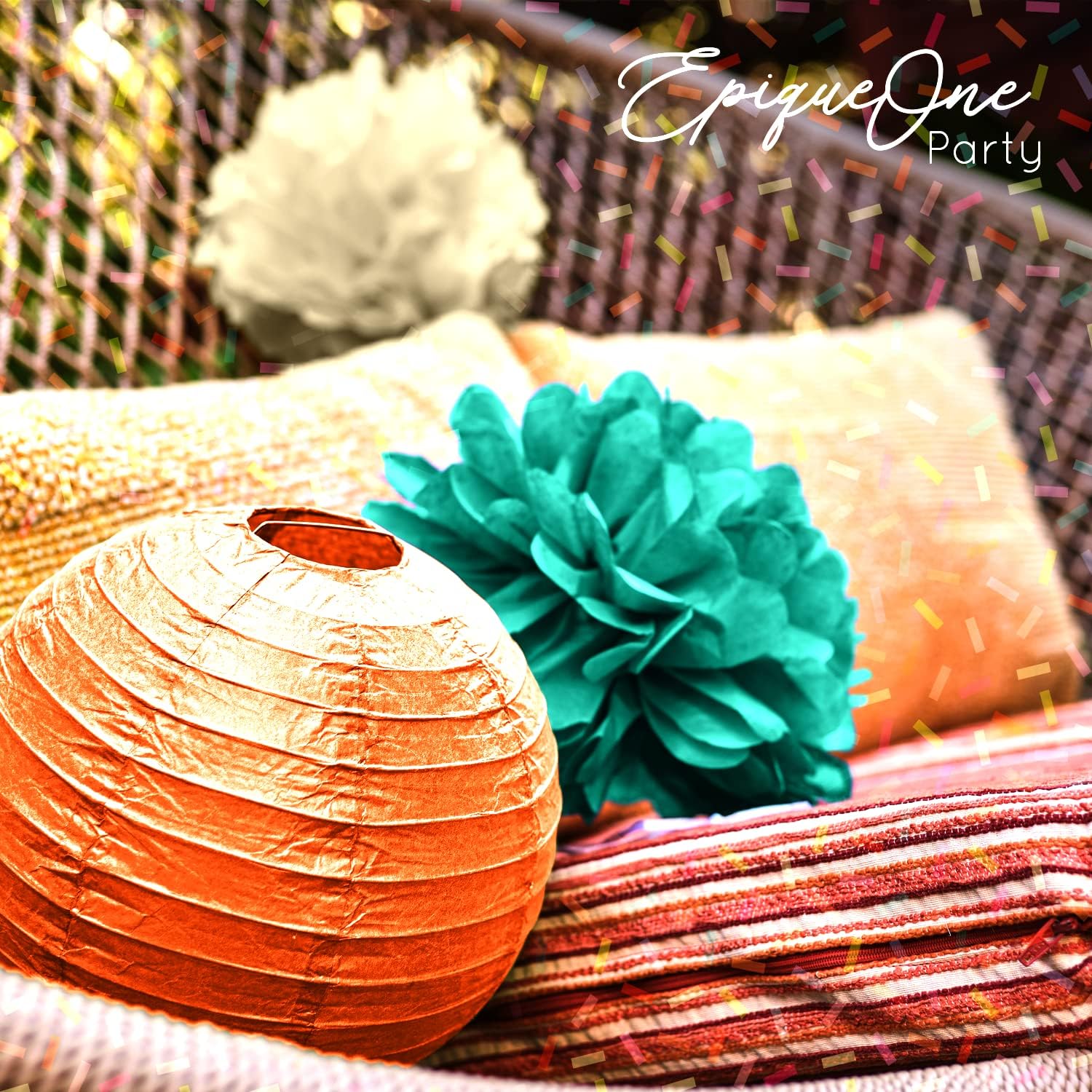 EpiqueOne 22-Piece Party Decoration Kit – Mint, Peach, Ivory - Image 2