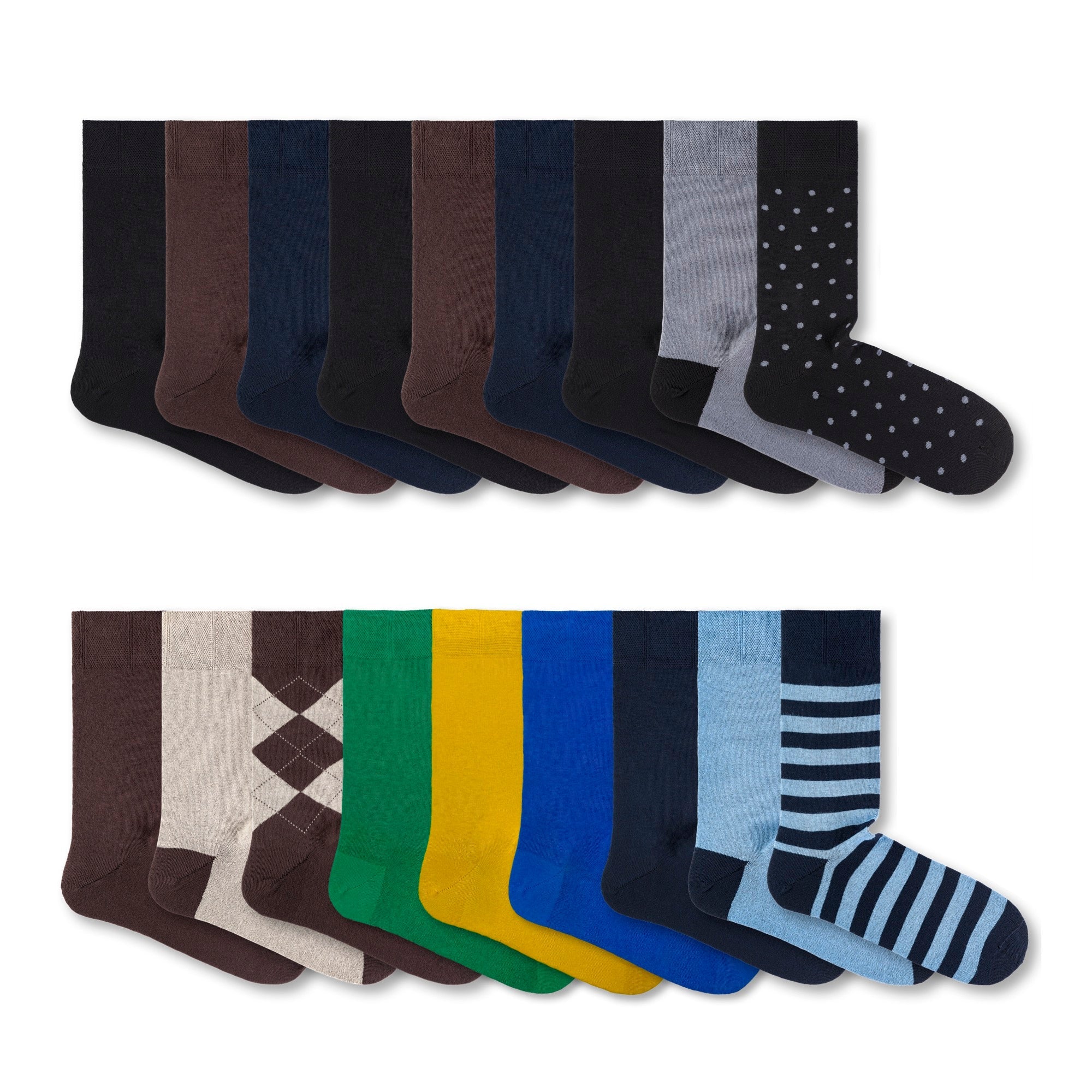 The Essential Cotton Sock Collection Various Colours - 18 pairs