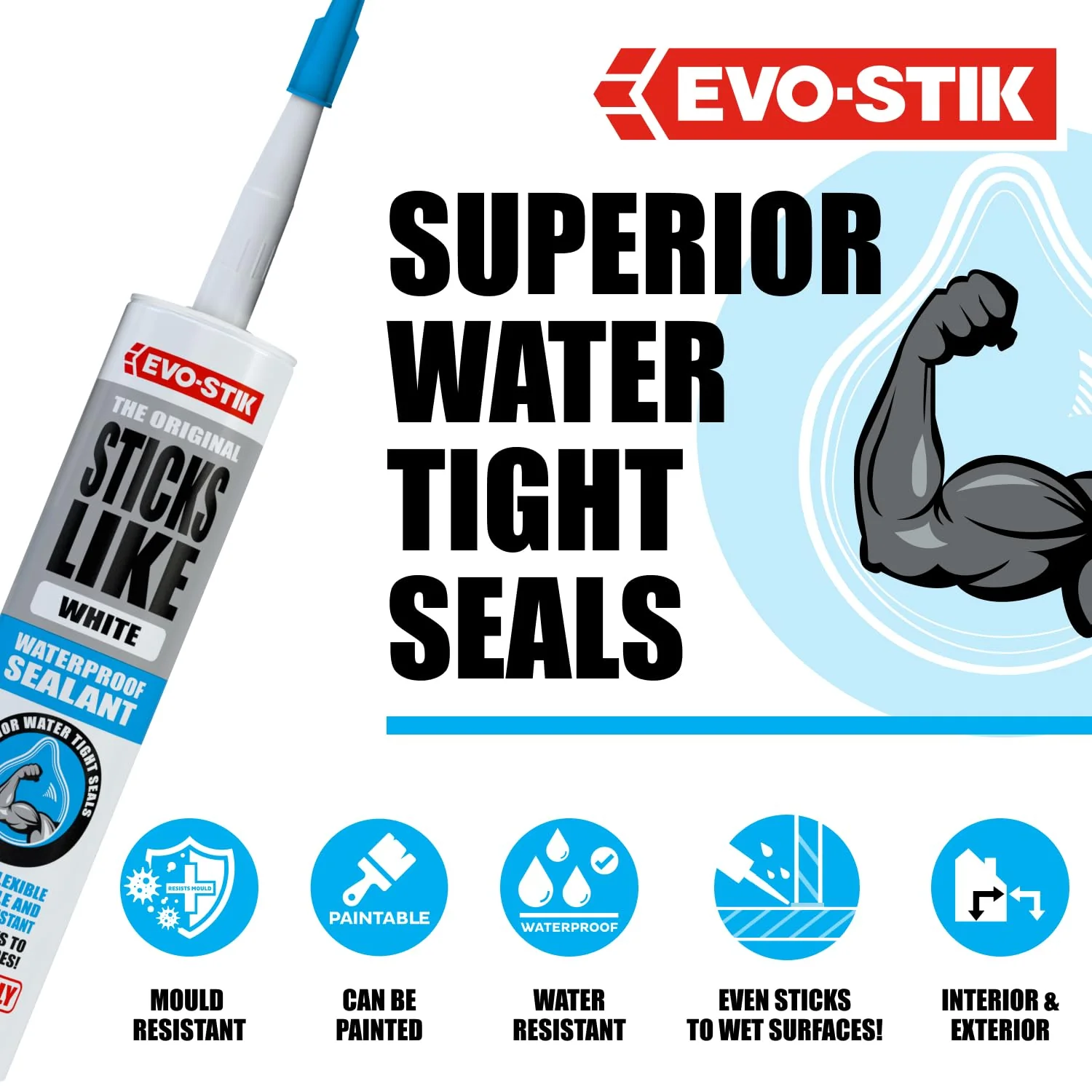 EVO-STIK Sticks Like Waterproof Sealant - (4 X 290ml) - Image 3
