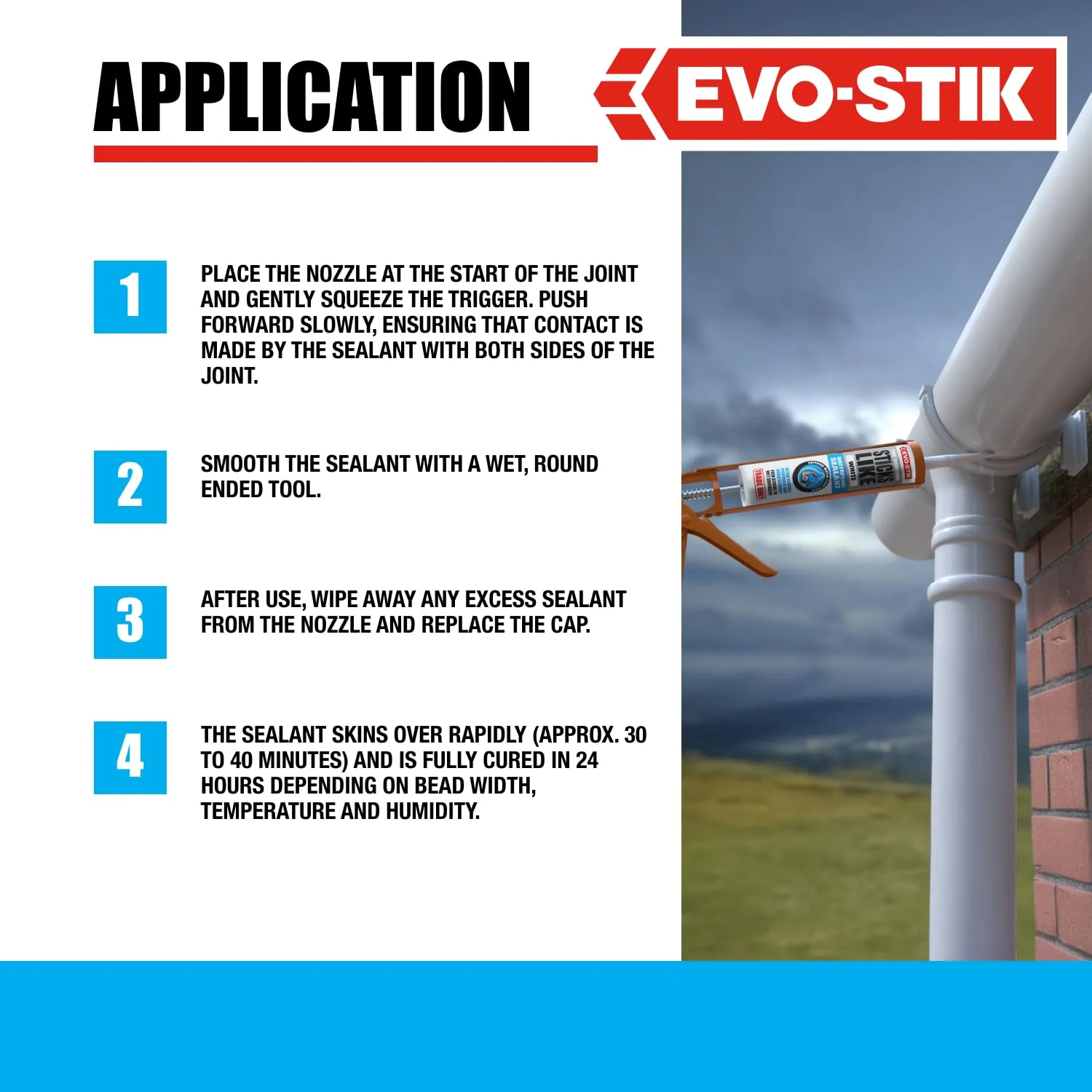 EVO-STIK Sticks Like Waterproof Sealant - (4 X 290ml) - Image 6