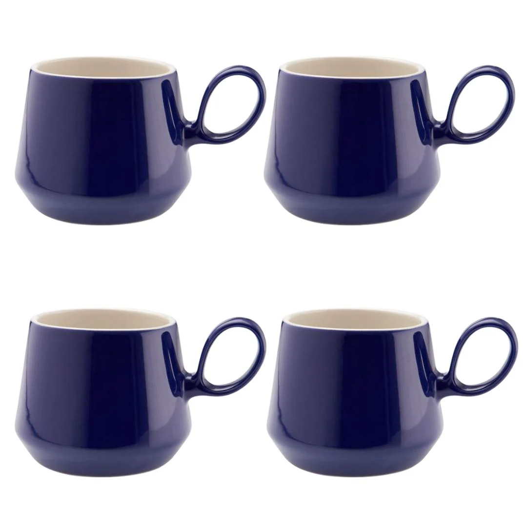 Fairmont & Main Cobalt Blue Mugs - Retro Flared (4 Pack) RT38CB