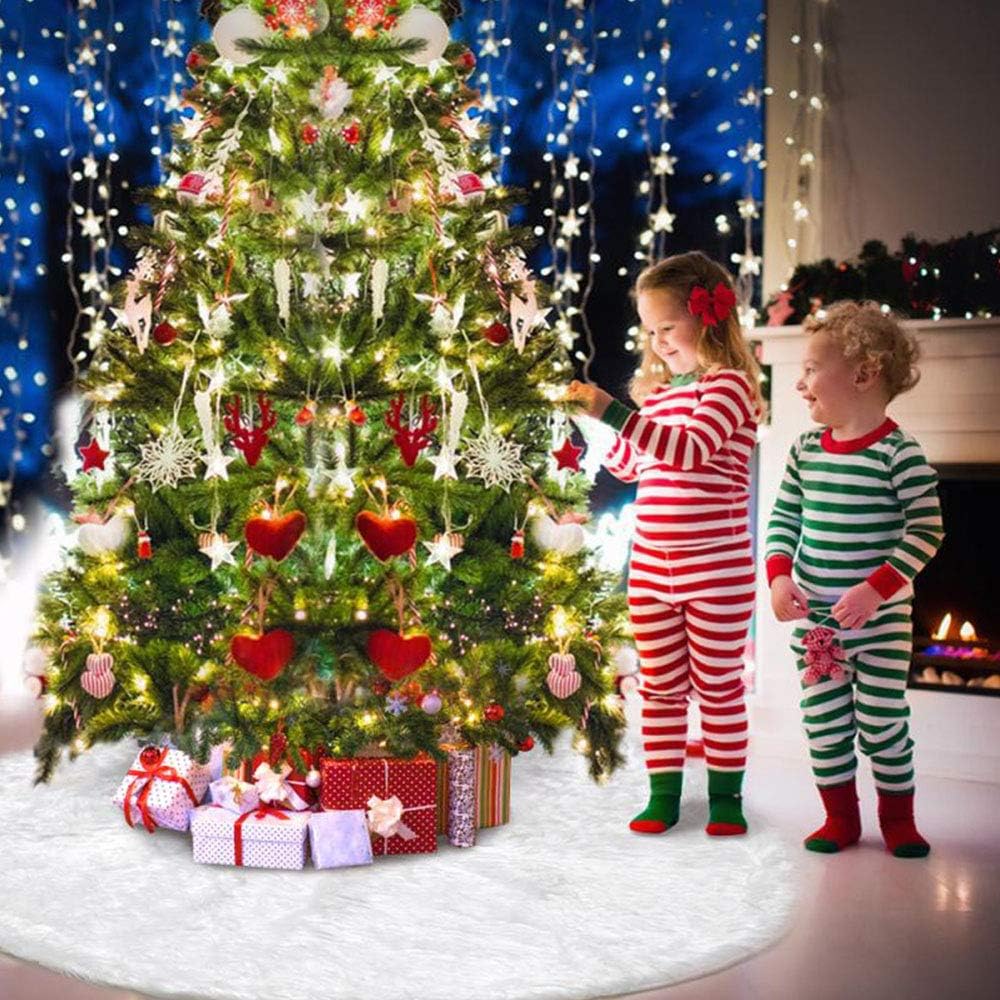 Faux Fur White Christmas Tree Snow Skirt - Large 78 cm - Image 2