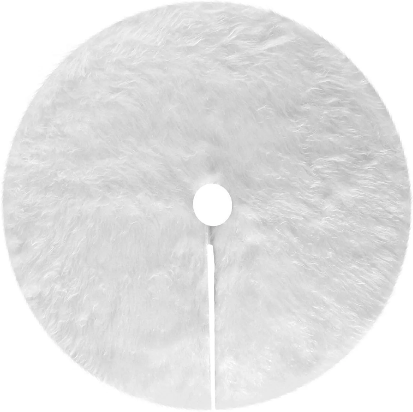 Faux Fur White Christmas Tree Snow Skirt - Large 78 cm - Image 4
