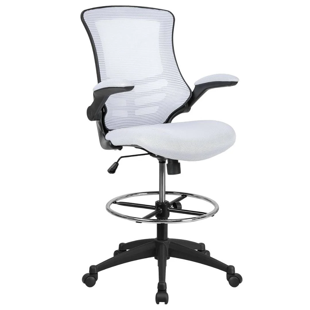 Flash Furniture Adjustable Drafting Chair - White Mesh