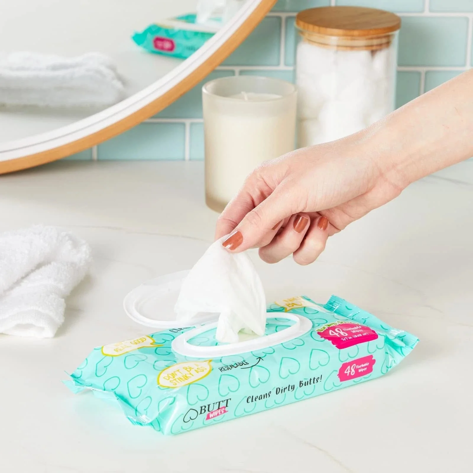 Flushable Aloe Vera Butt Wipes - 10 Pack (480 wipes) - Image 2