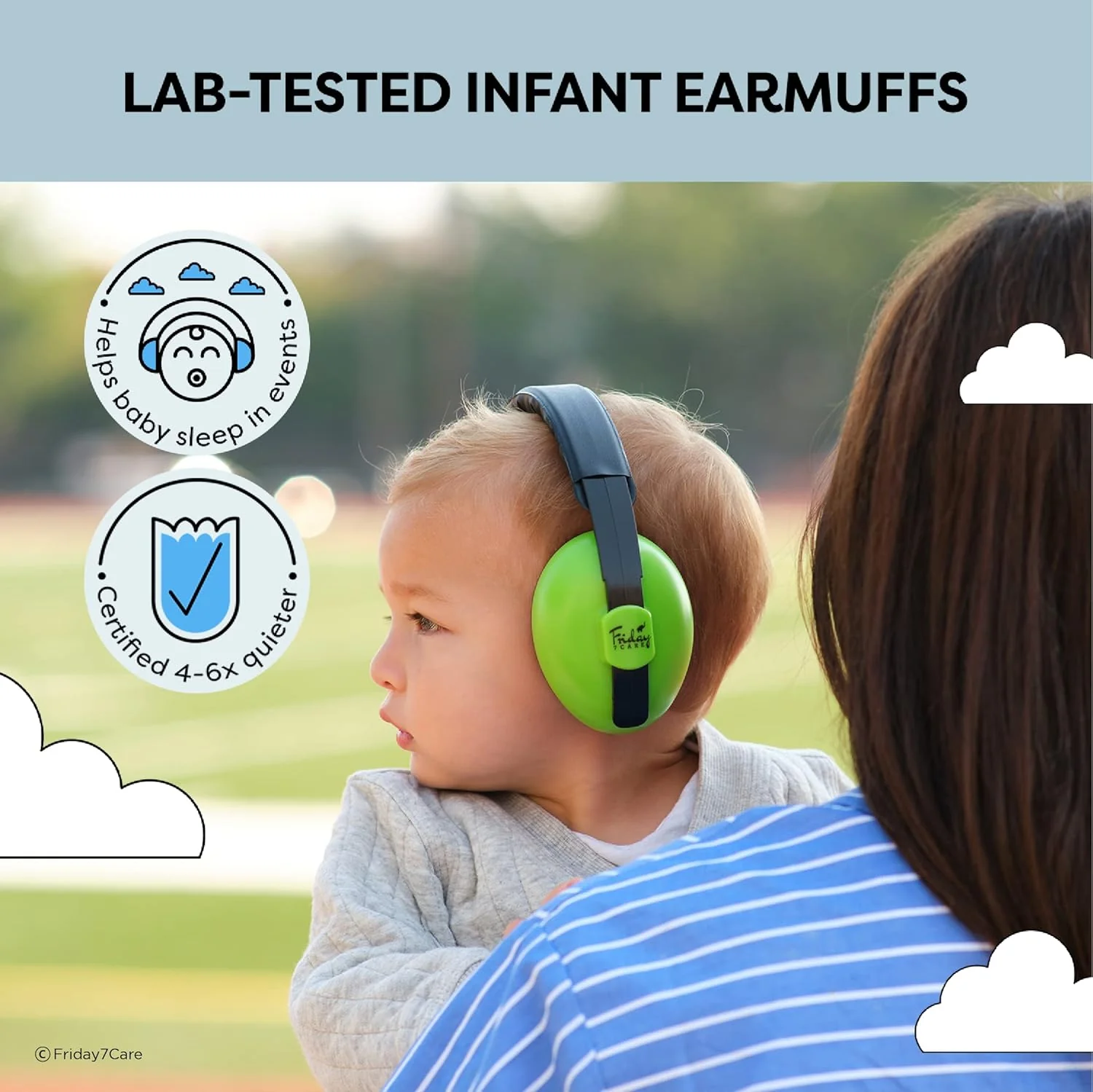 Friday 7Care Ear Protection Noise Cancelling Headphones (0-24 Months) - Green - Image 4