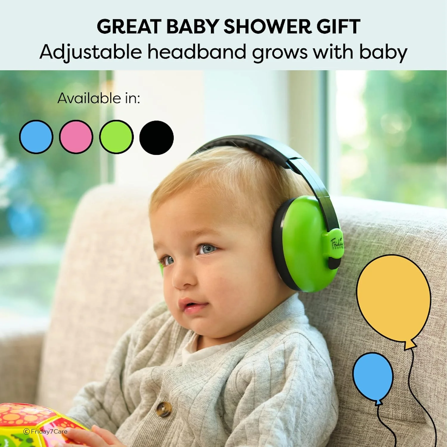 Friday 7Care Ear Protection Noise Cancelling Headphones (0-24 Months) - Green - Image 5