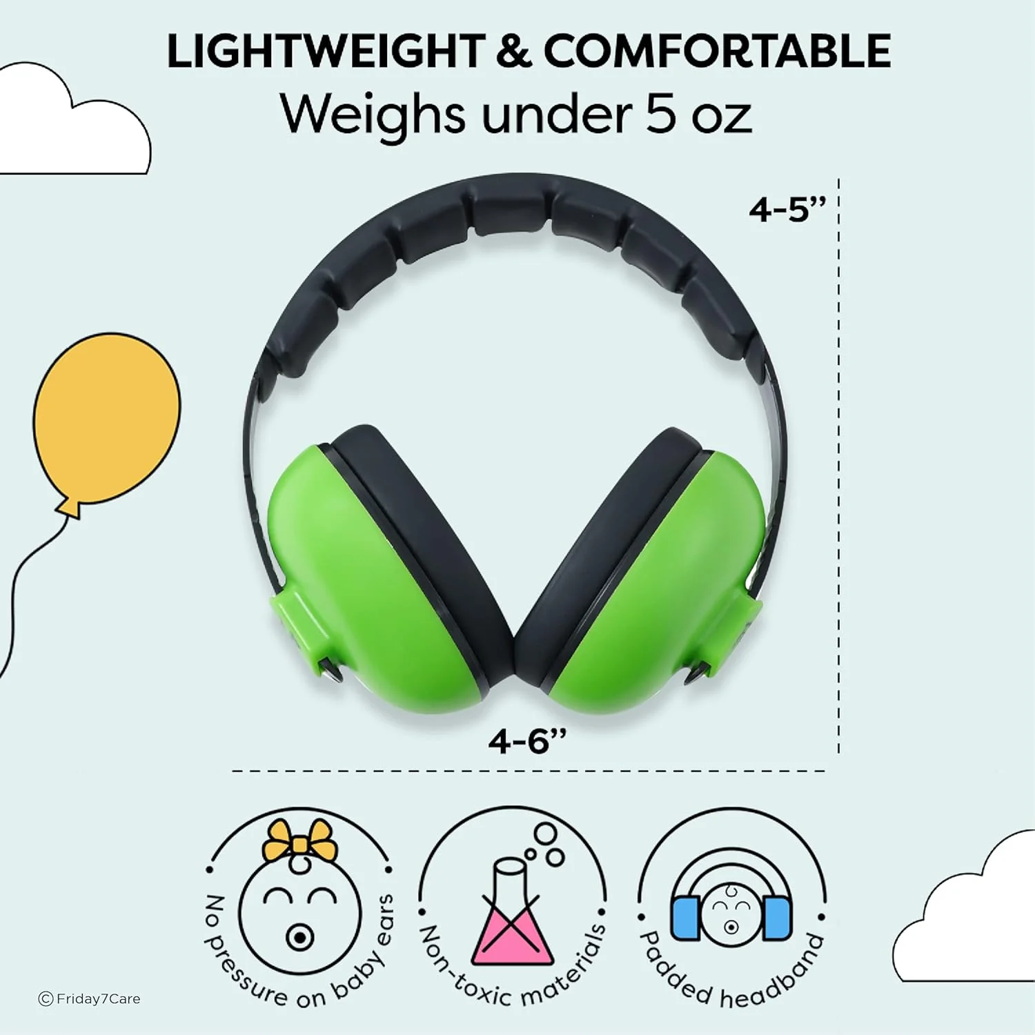 Friday 7Care Ear Protection Noise Cancelling Headphones (0-24 Months) - Green - Image 8