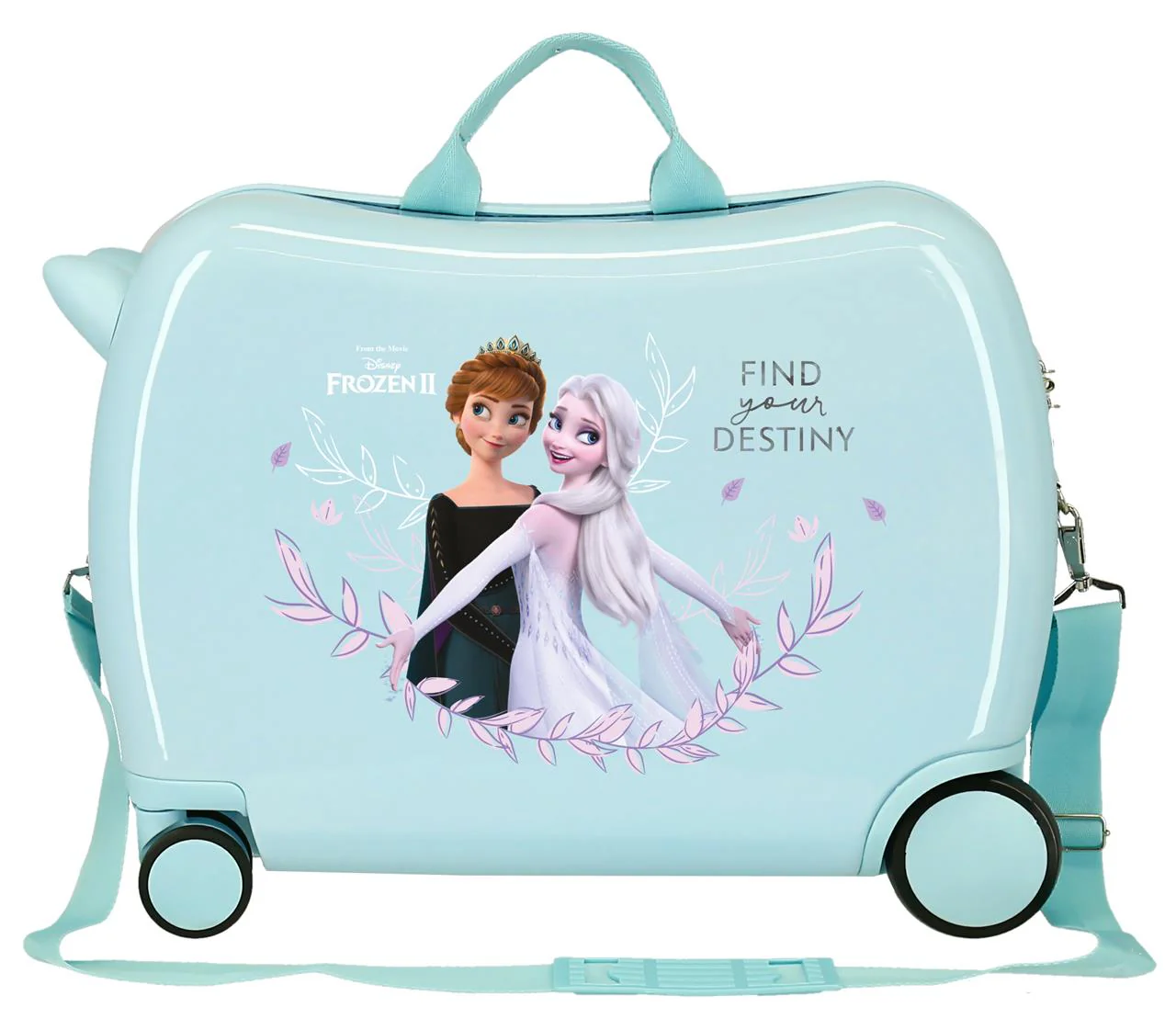 Frozen Ride on Kids Suitcase Turquoise - Elsa Magic - Image 5