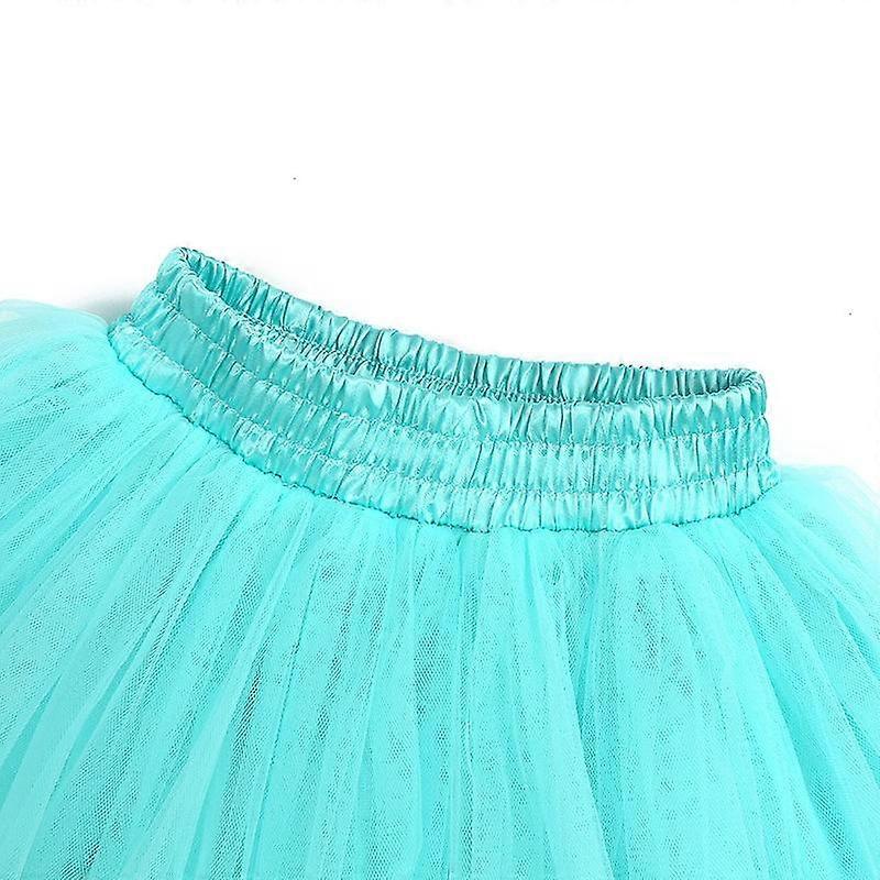 Girls Turquoise Blue Tulle Pom Pom Tutu Skirt (Various Sizes) - Image 3