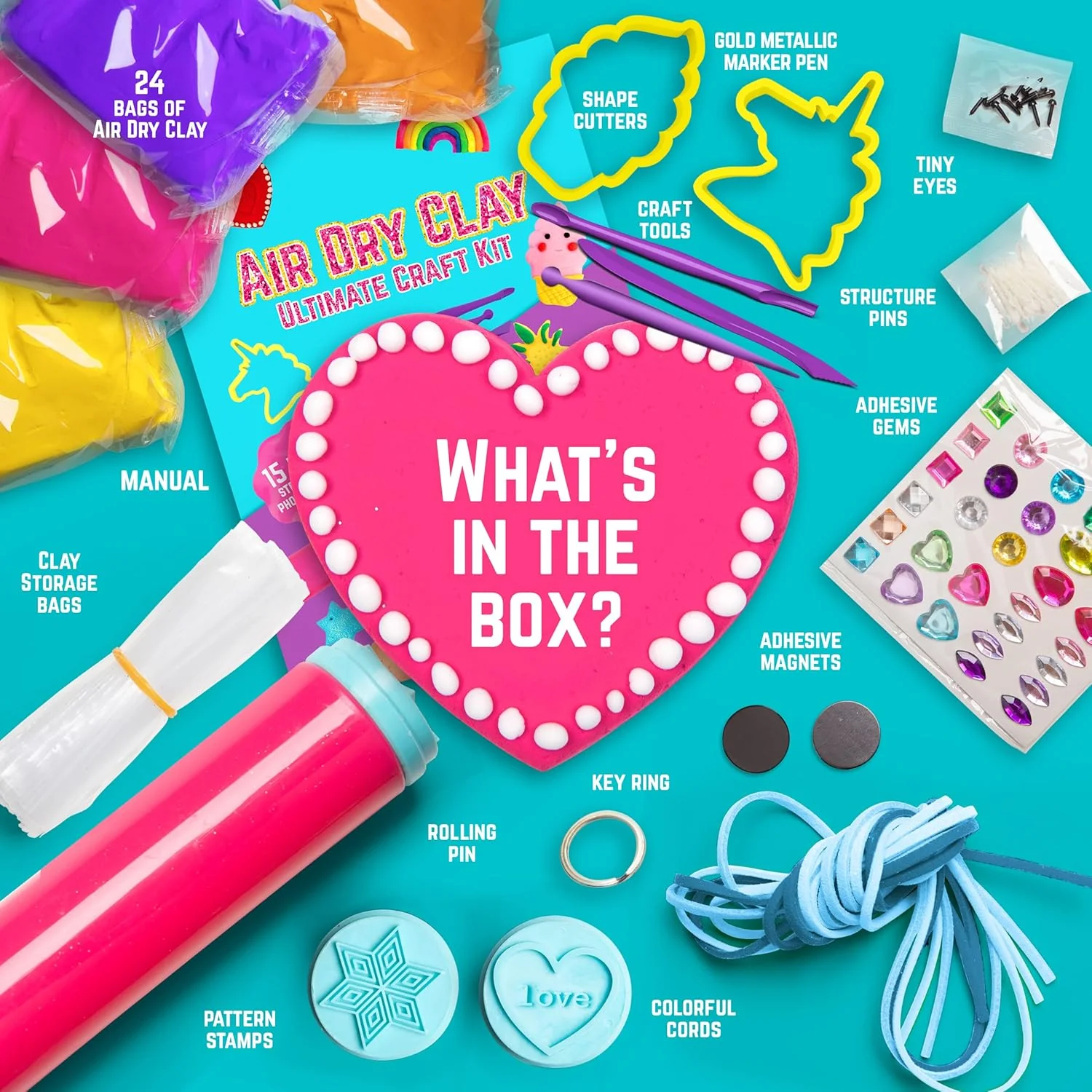 GirlZone Air Dry Clay Ultimate Craft Kit for Kids - Image 3