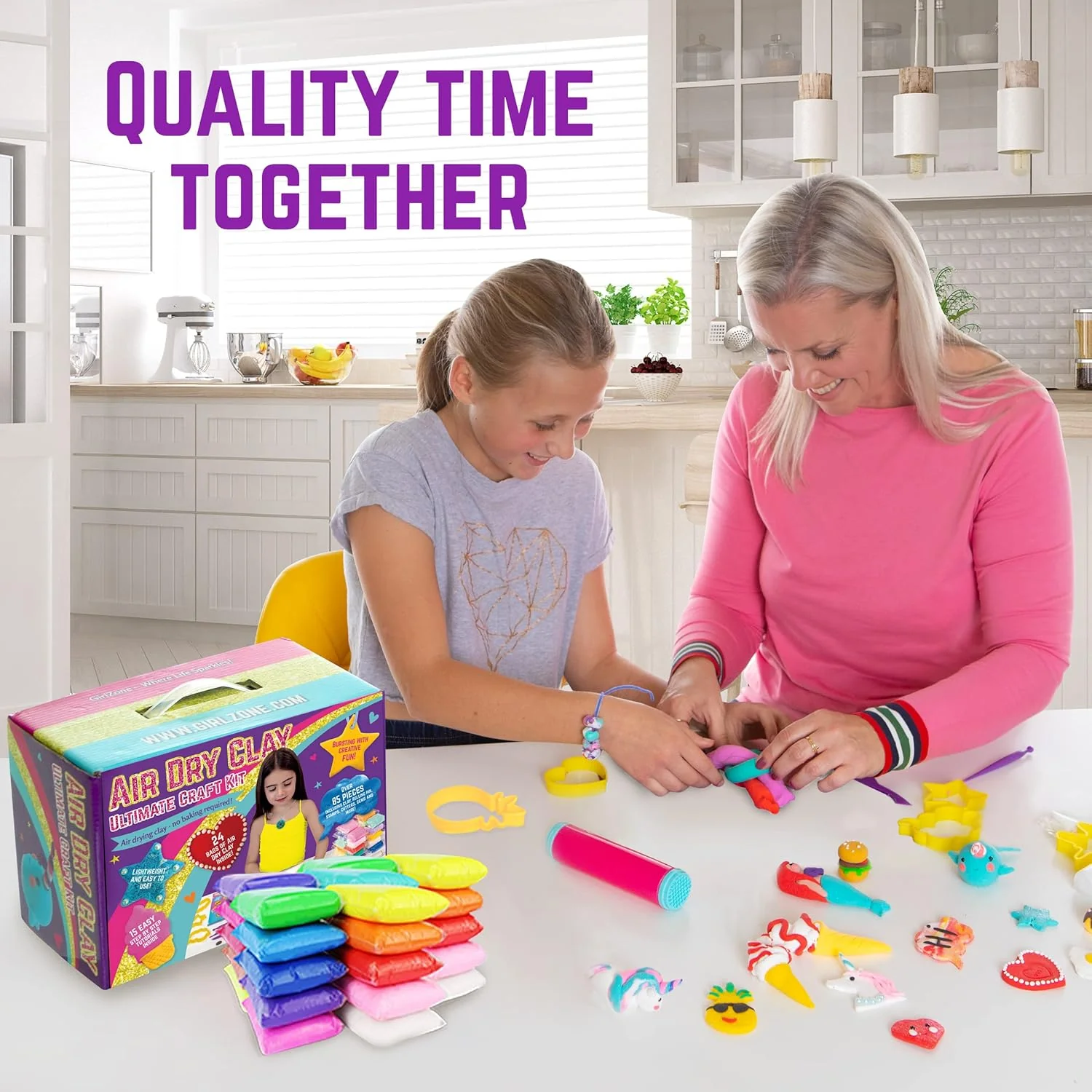GirlZone Air Dry Clay Ultimate Craft Kit for Kids - Image 5