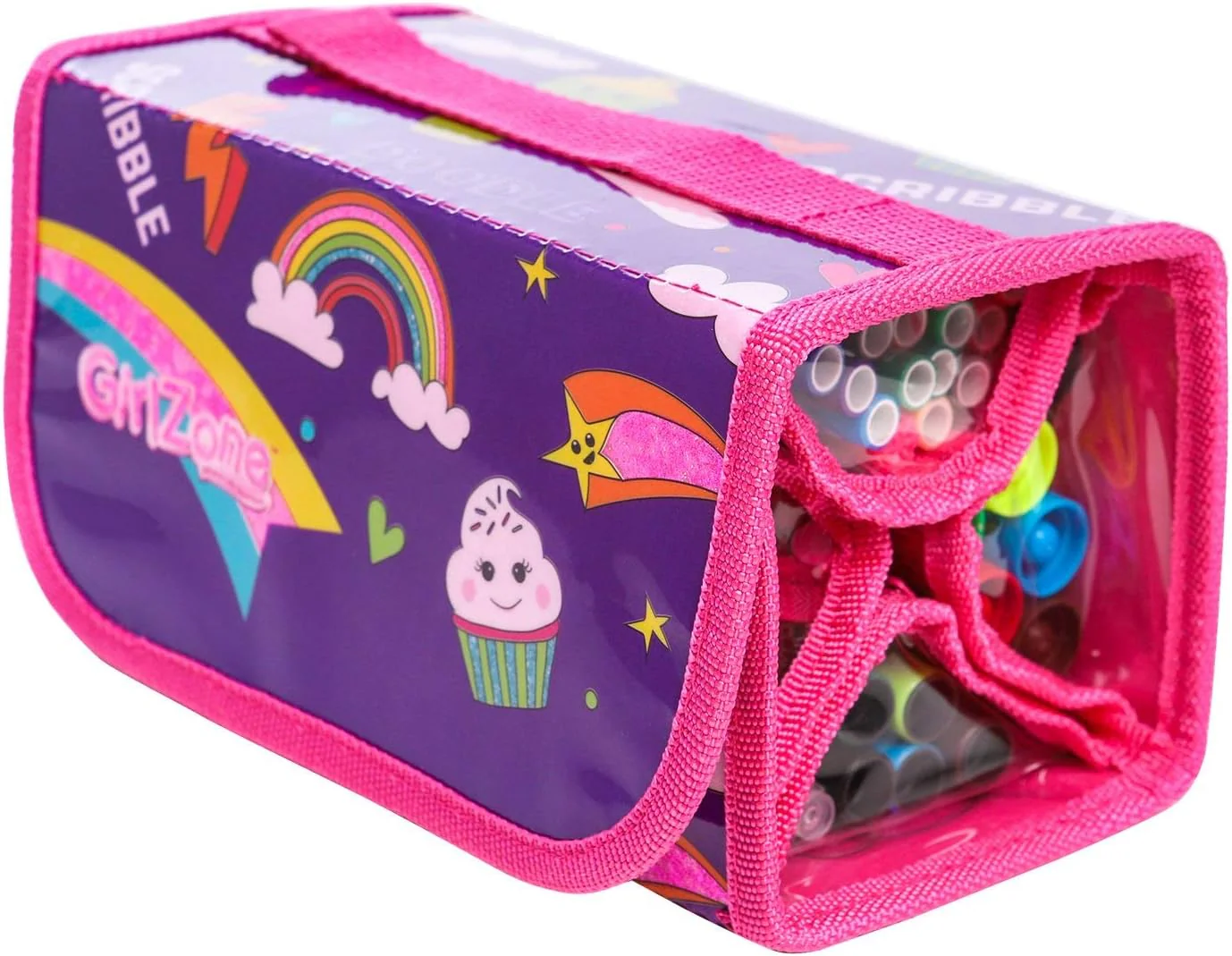GirlZone Arts and Crafts Fruit Scented Markers and Pencil Case - Image 3
