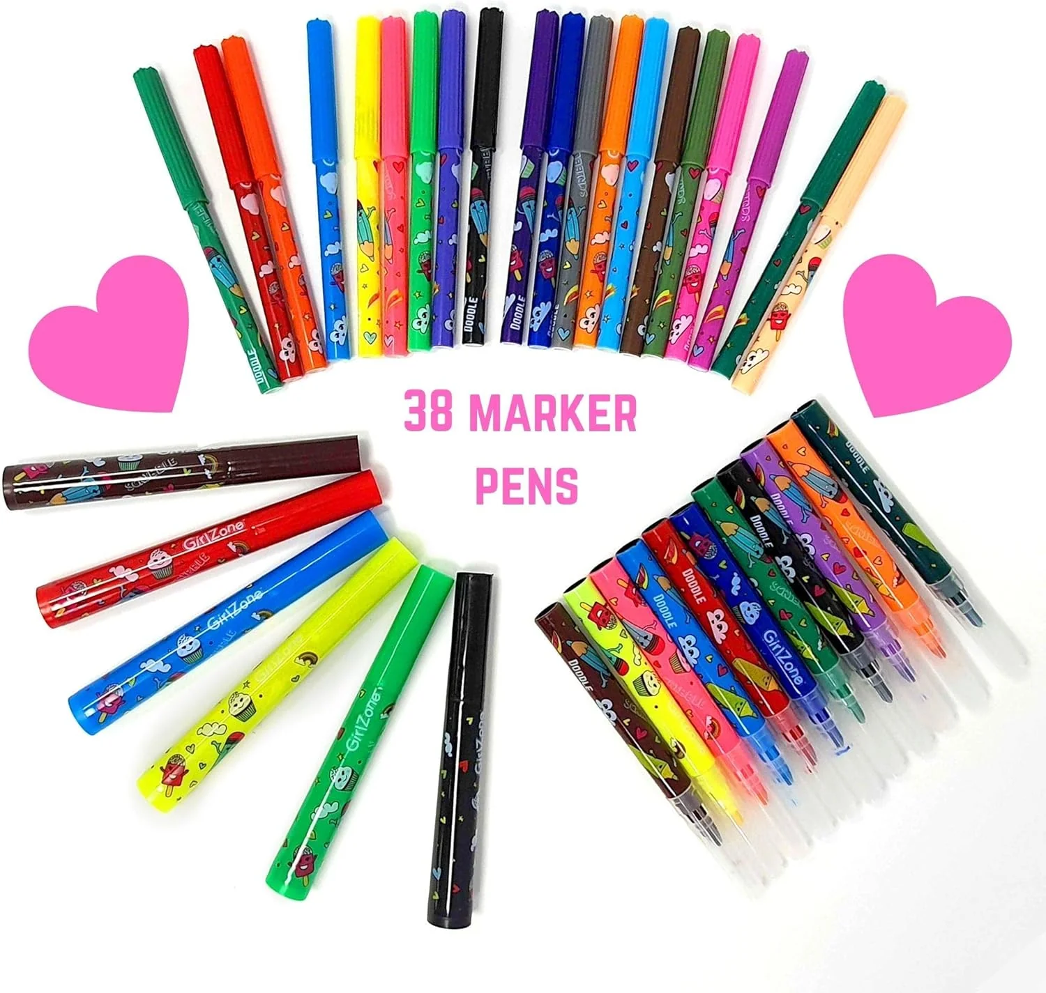 GirlZone Arts and Crafts Fruit Scented Markers and Pencil Case - Image 7