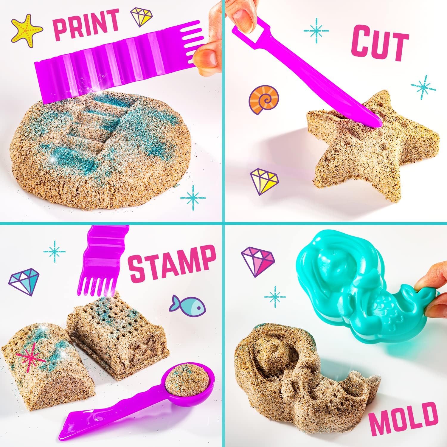 GirlZone Mermaid Treasures Play Sand Kit - Image 3