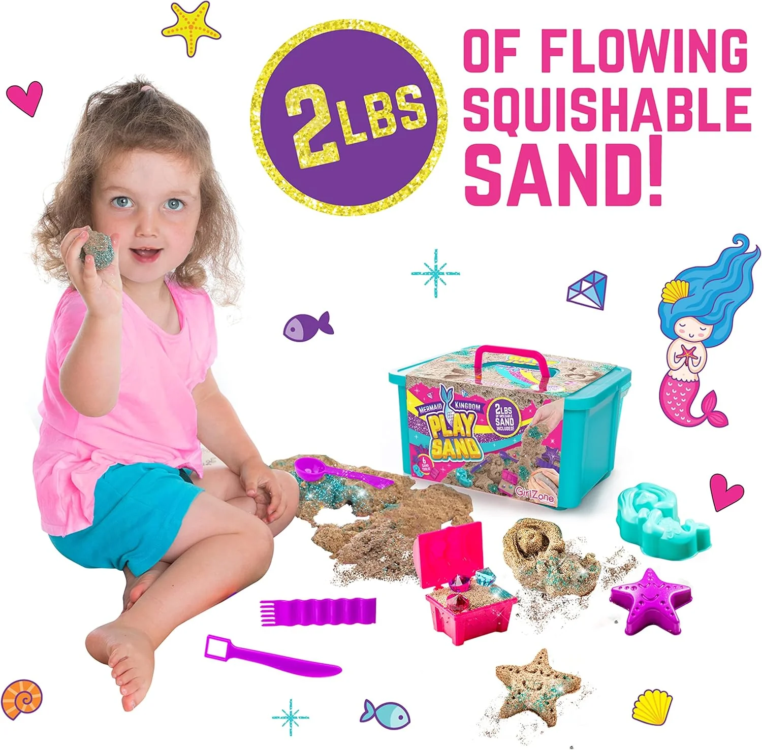GirlZone Mermaid Treasures Play Sand Kit - Image 6