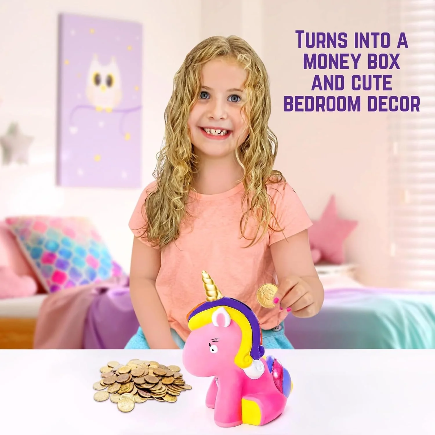 GirlZone Paint Your Own Unicorn Piggy Bank - Image 4
