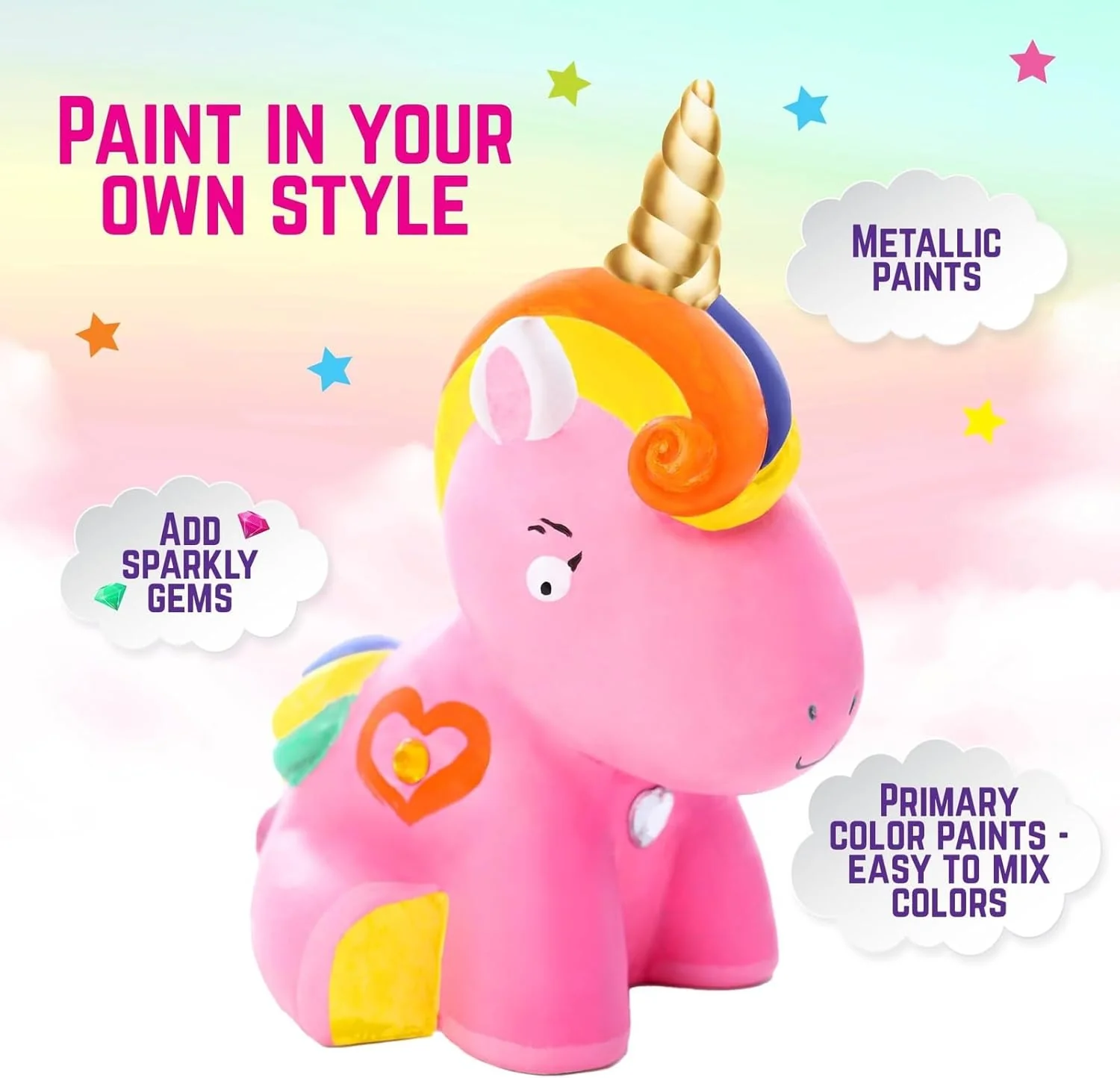 GirlZone Paint Your Own Unicorn Piggy Bank - Image 5