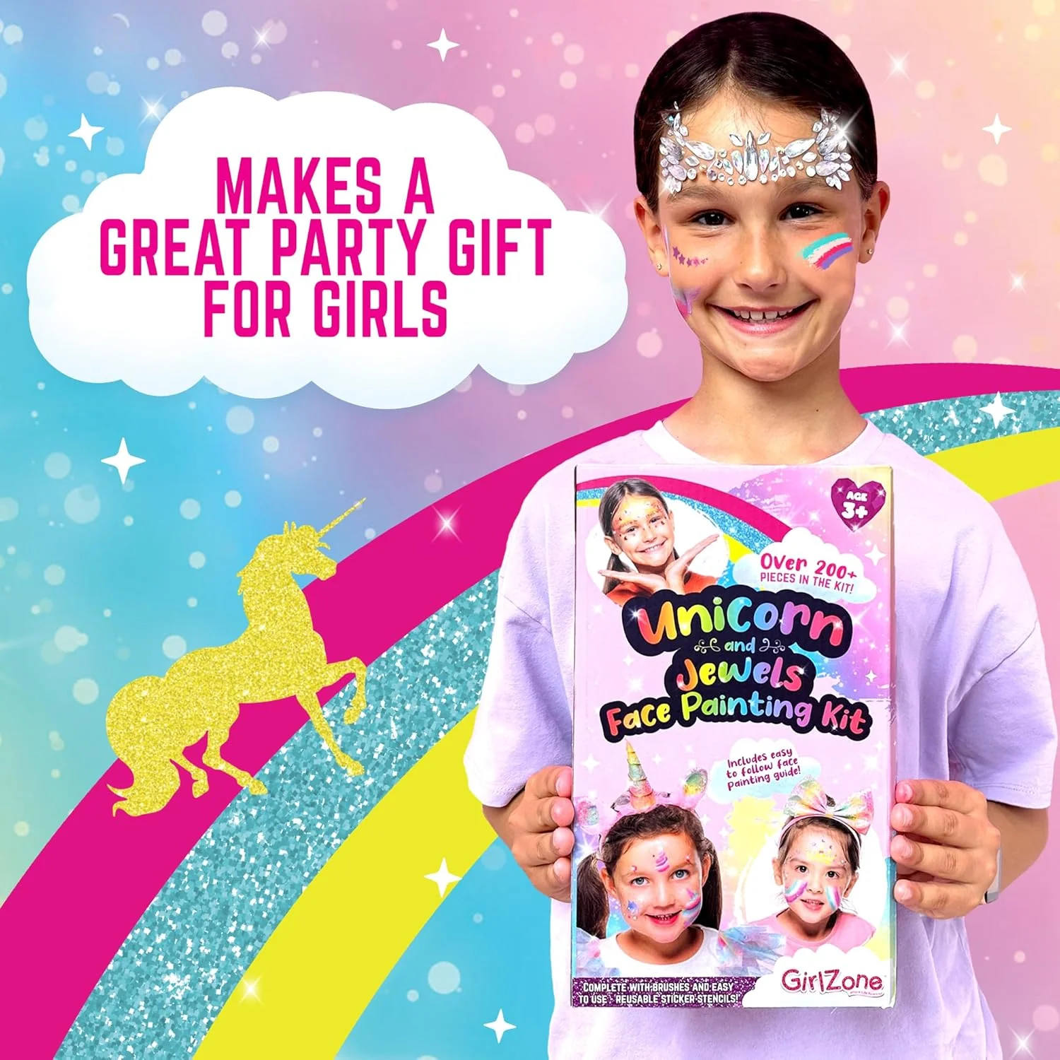 GirlZone Unicorn and Jewels Face Painting Kit - Image 3