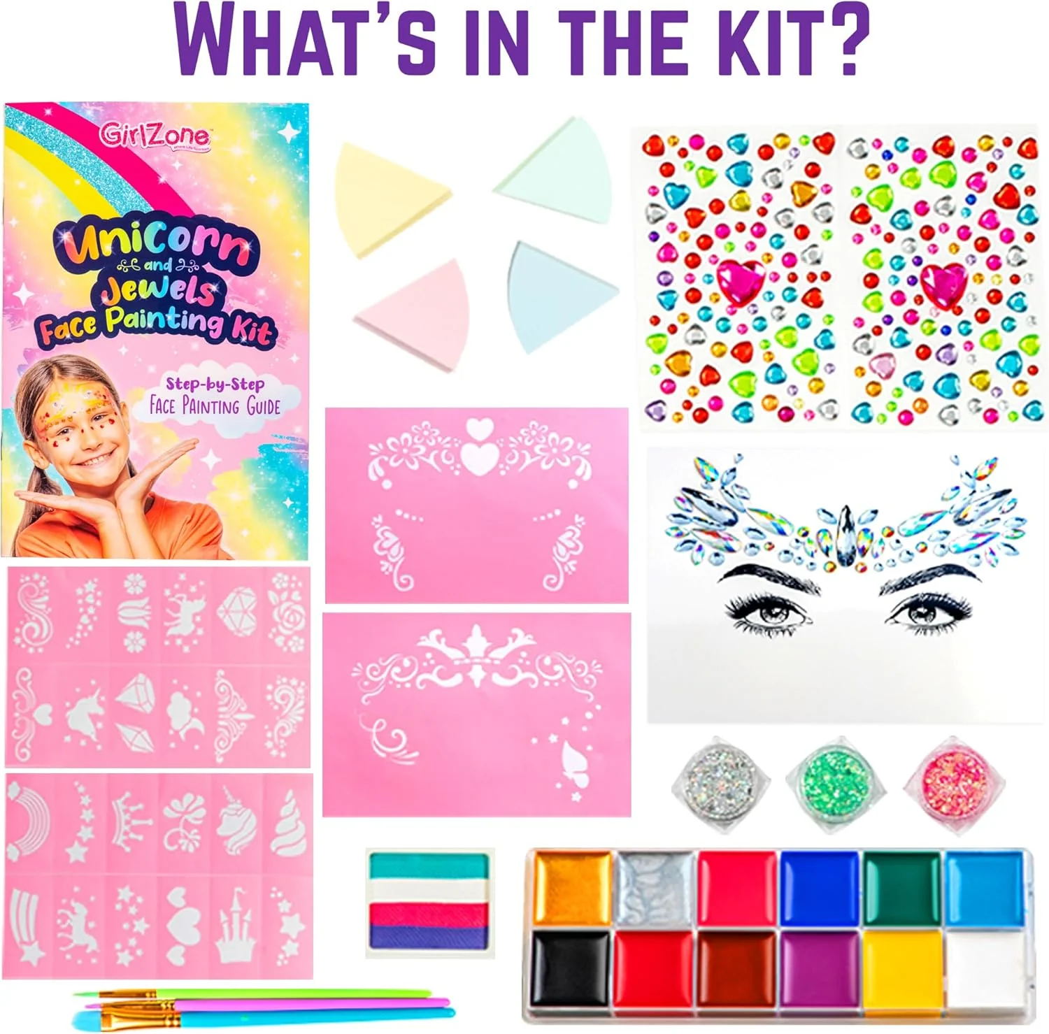 GirlZone Unicorn and Jewels Face Painting Kit - Image 7