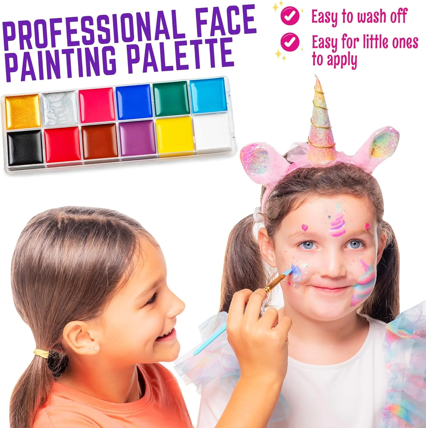 GirlZone Unicorn and Jewels Face Painting Kit - Image 8