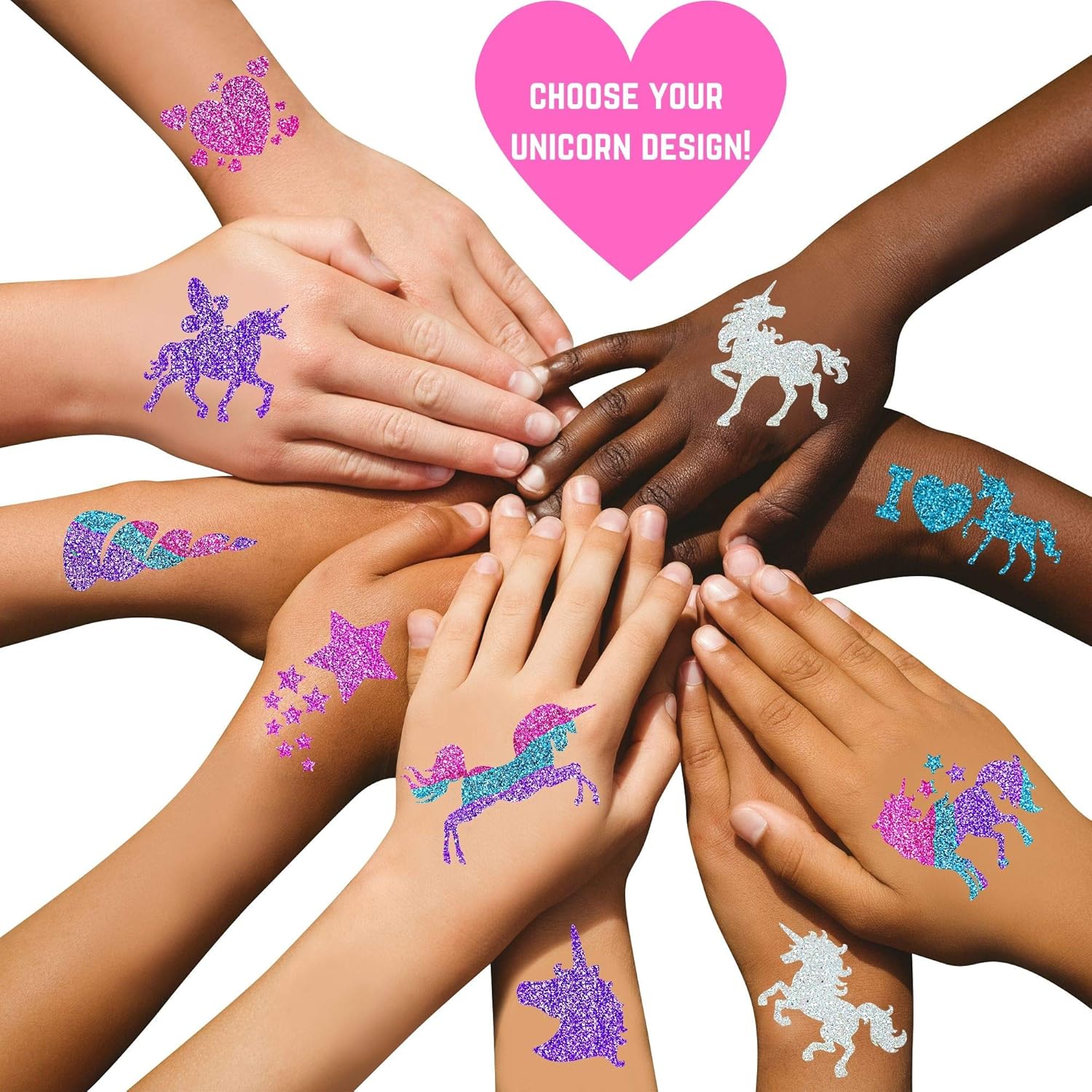 GirlZone Unicorn Glitter Tattoo Studio for Kids - Image 3