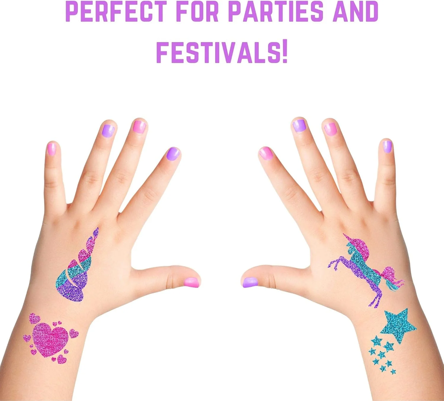 GirlZone Unicorn Glitter Tattoo Studio for Kids - Image 4