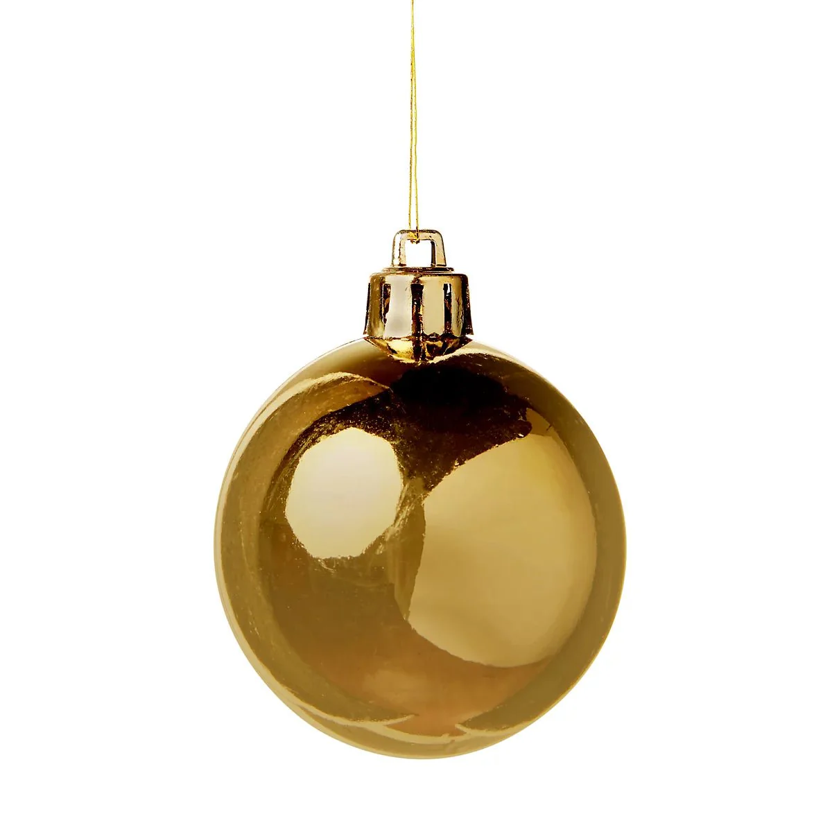 Gold effect Plastic Round Christmas baubles - Set of 8 - Image 2
