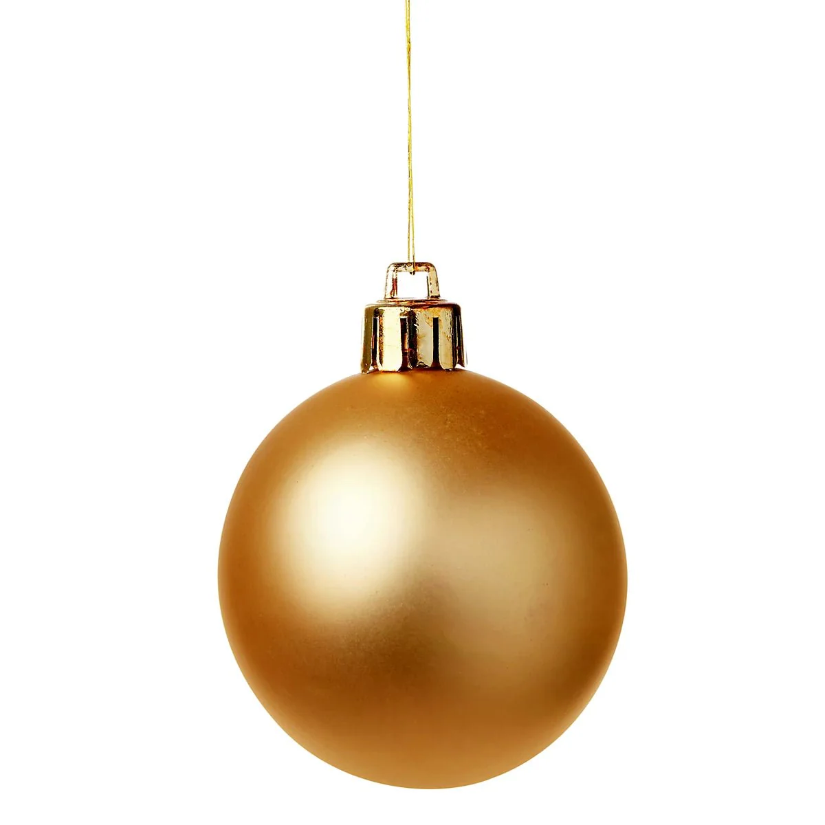 Gold effect Plastic Round Christmas baubles - Set of 8 - Image 3
