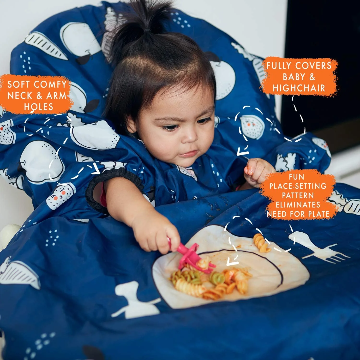 grabease All Over Bib for babies and toddlers - Teal - Image 3