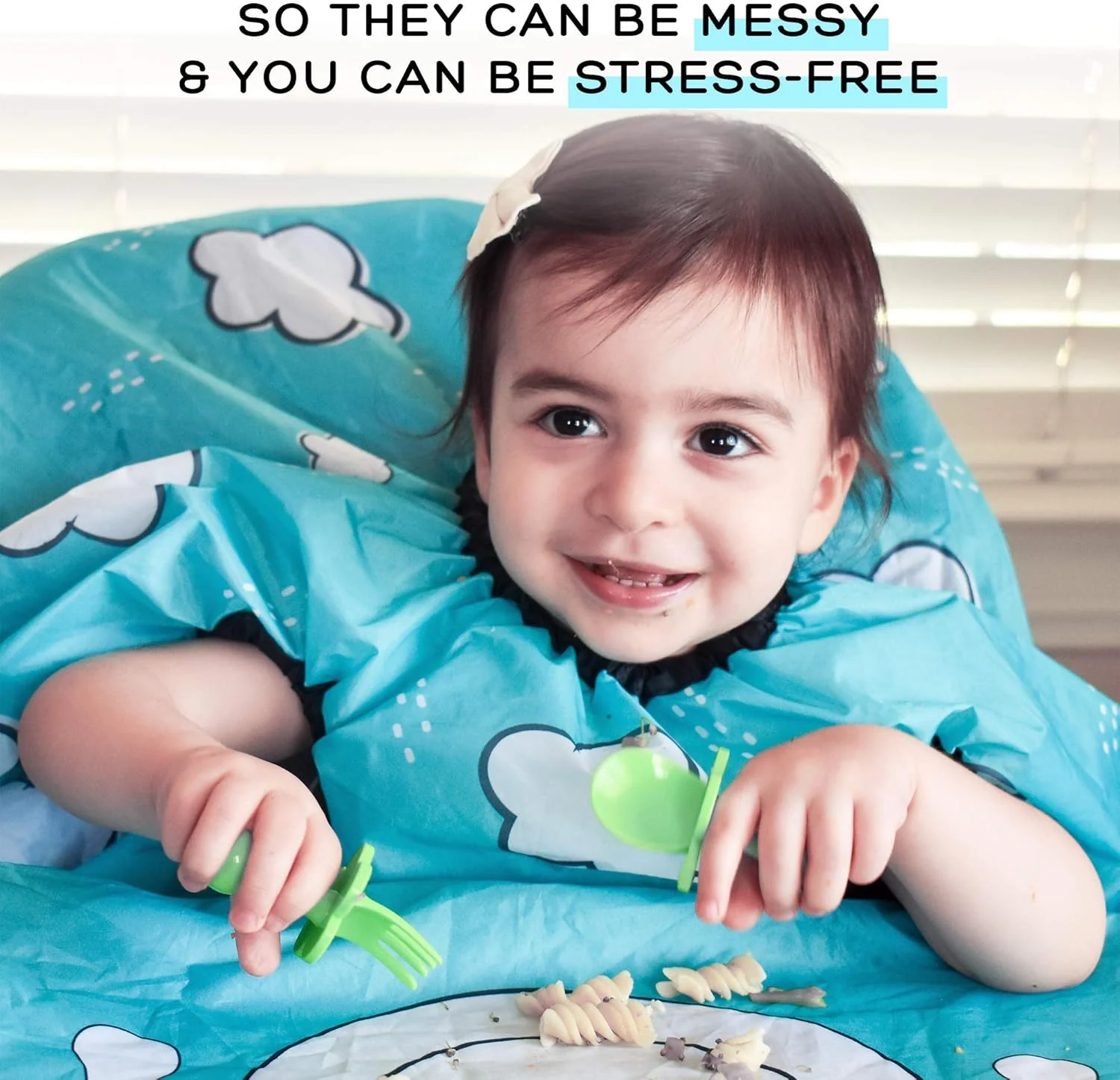 grabease All Over Bib for babies and toddlers - Teal - Image 5