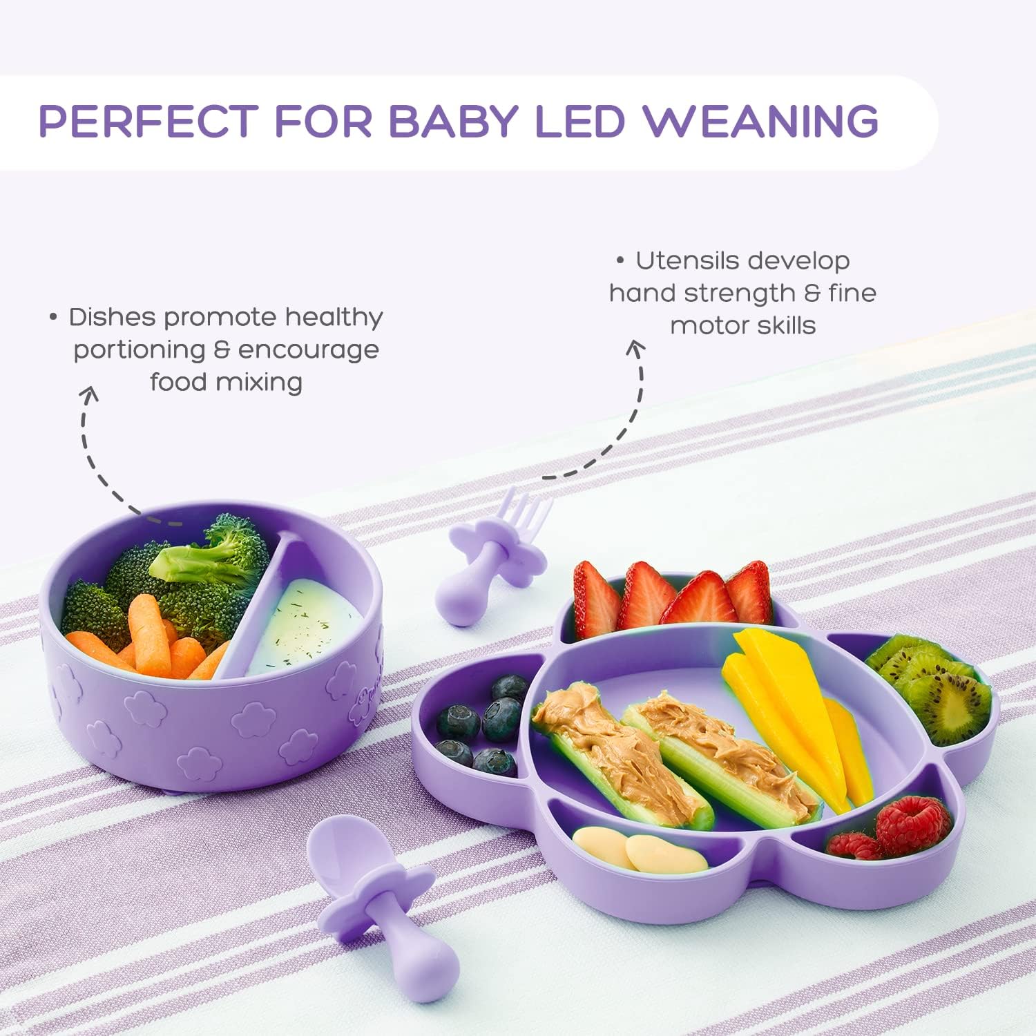 grabease Baby Feeding Set - Lavender - Image 2