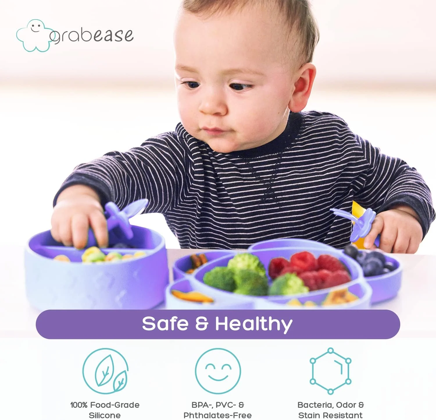 grabease Baby Feeding Set - Lavender - Image 5