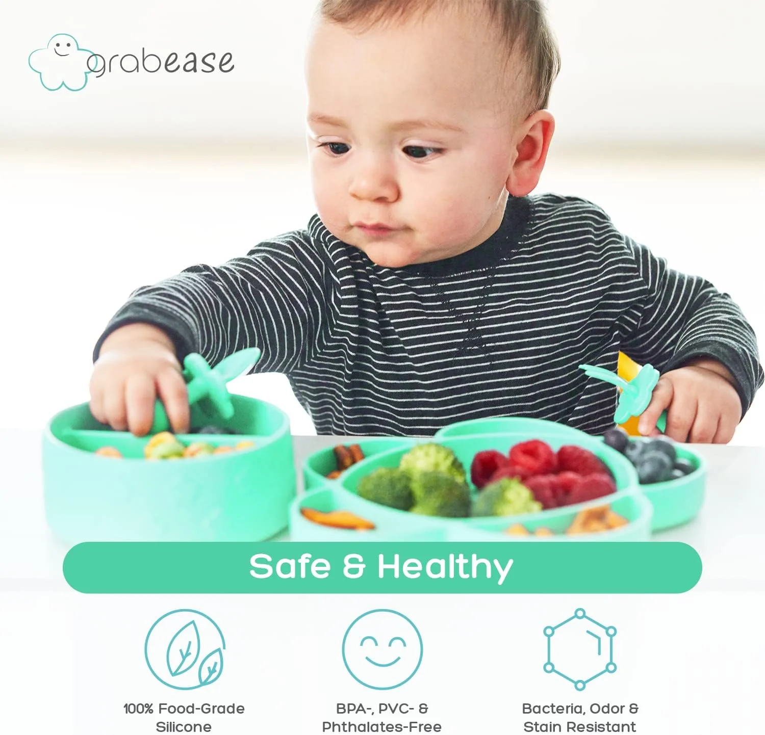 grabease Baby Feeding Set - Mint - Image 5