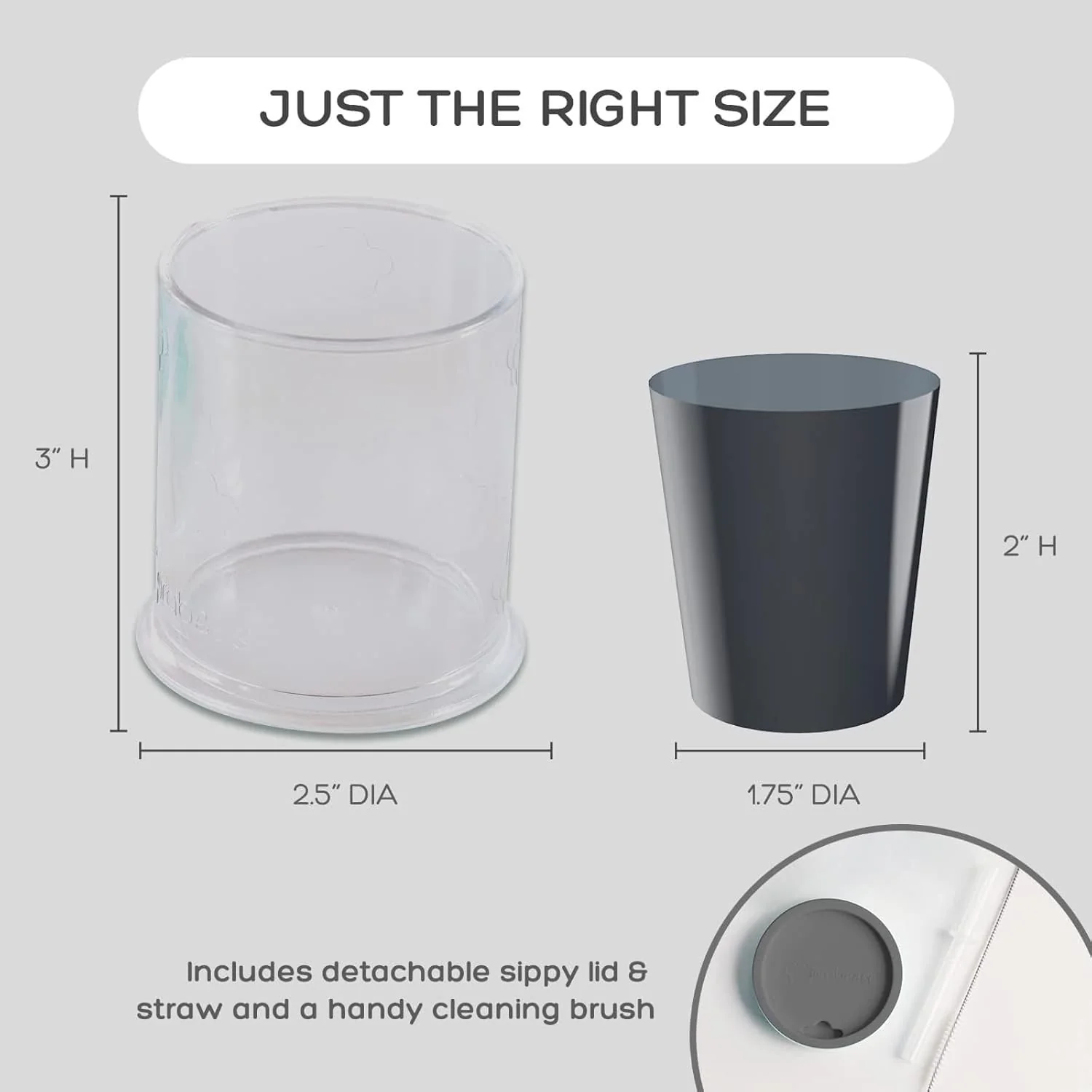 grabease Convertible Training Cups for Babies – BPA-Free (Grey) - Image 3